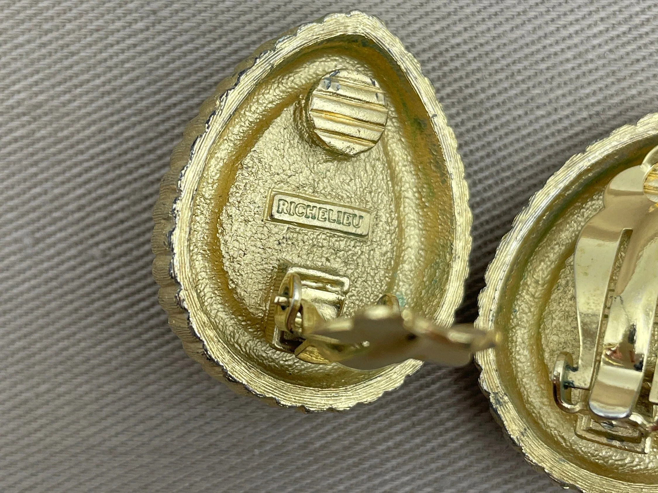 Signed Richelieu Baroque Teardrop Pearl Clip-On Statement Earrings by Richelieu - Image 6