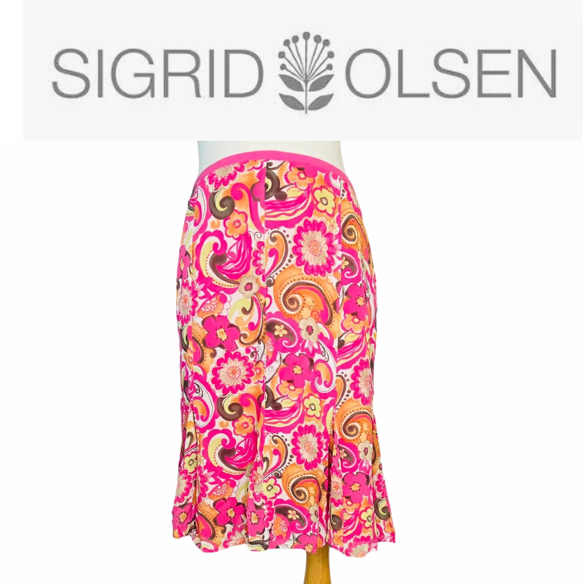 Sigrid Olsen Vintage Foral A-Line Skirt by Sigrid Olsen - Image 4