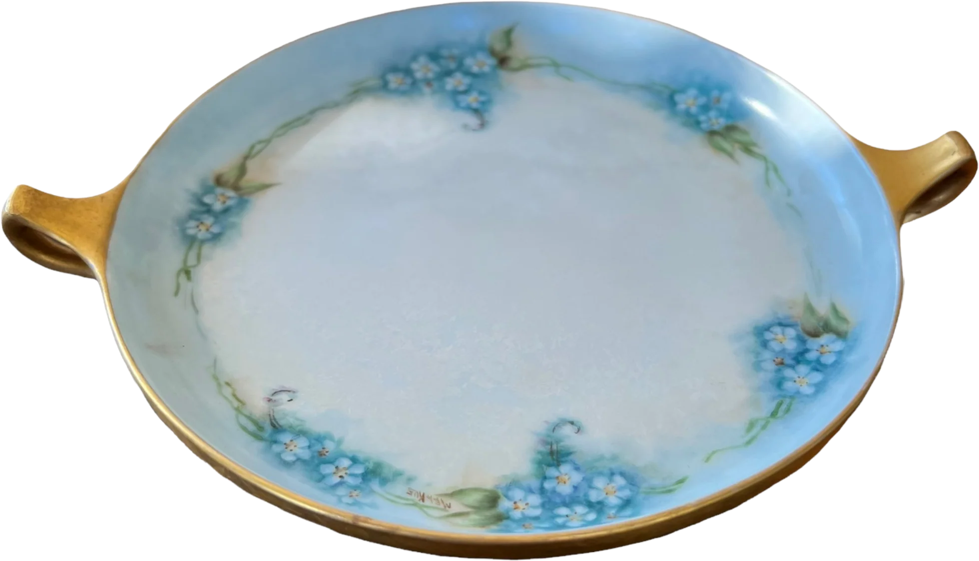 Silesia Hand Painted Porcelain Floral Tray Plate By Tillowitz