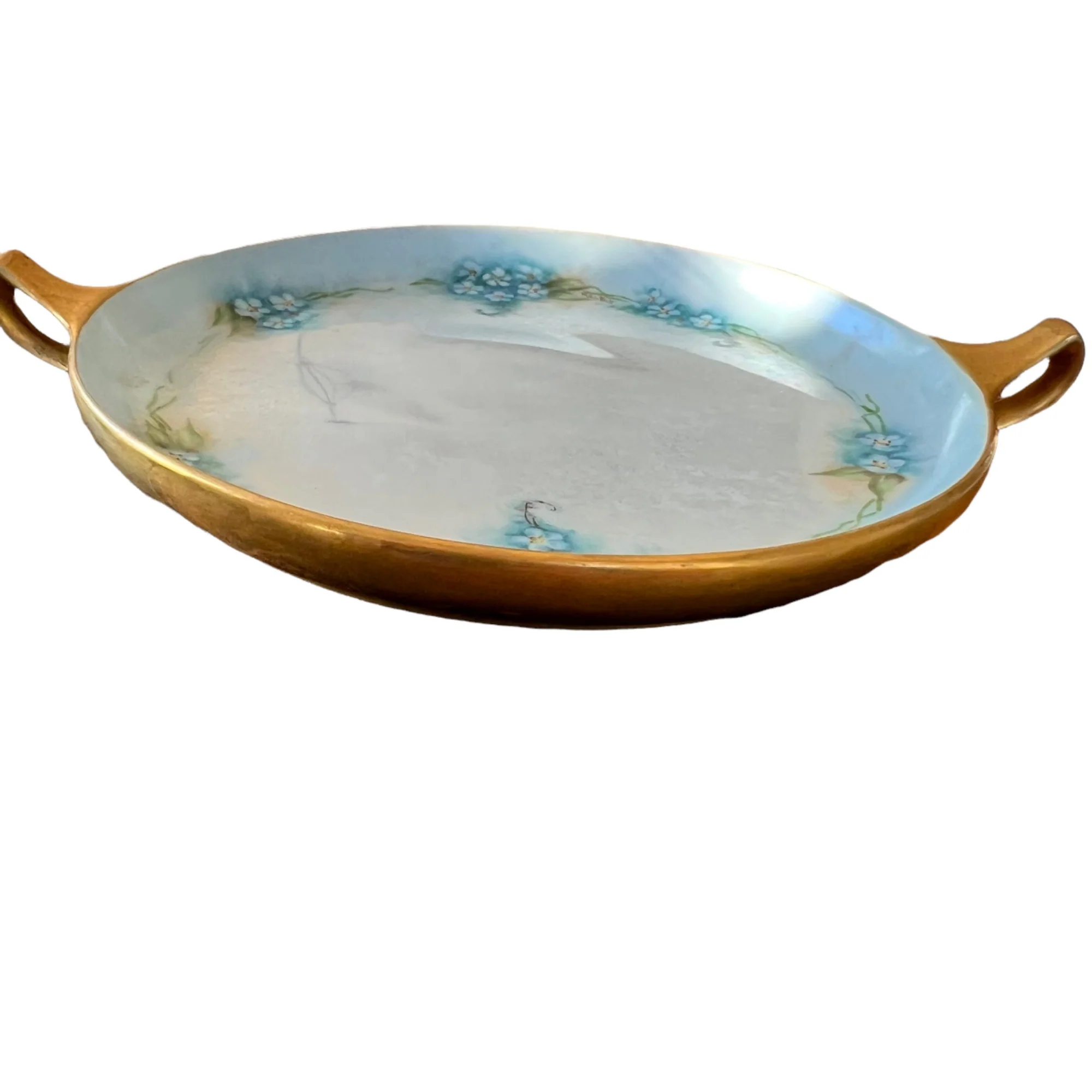 Silesia Hand Painted Porcelain Floral Tray Plate By Tillowitz - Image 4