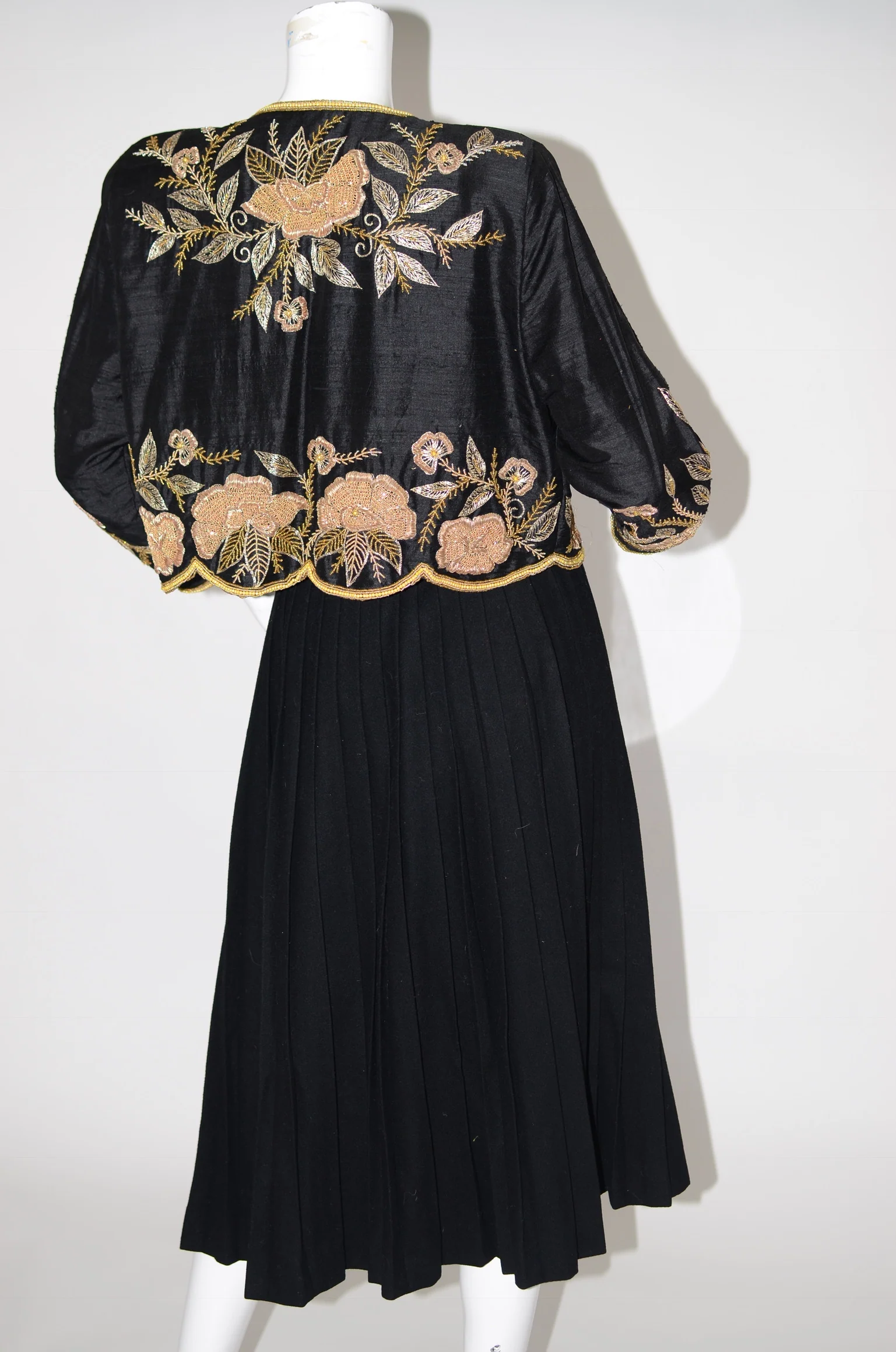 Silk Black Cropped Blazer By Raj International - Image 6