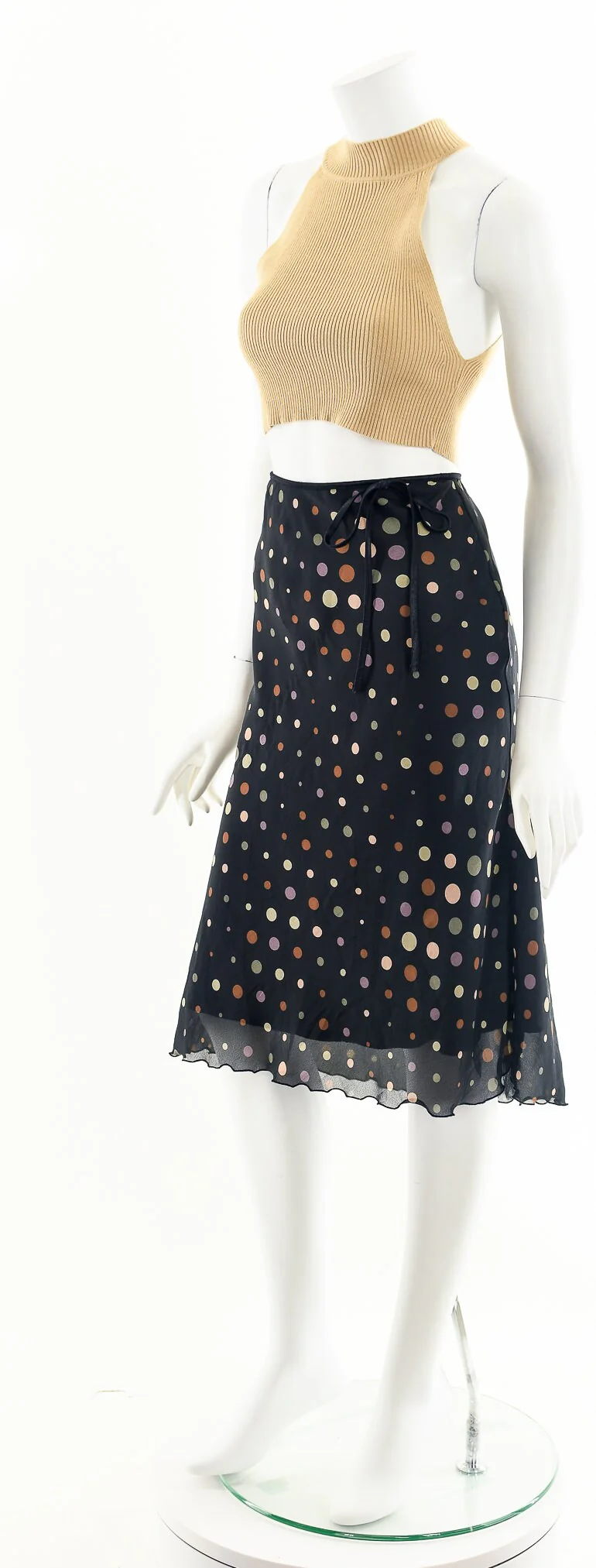 Silk Chiffon Polka Dot Midi Skirt by Paper Doll - Image 10