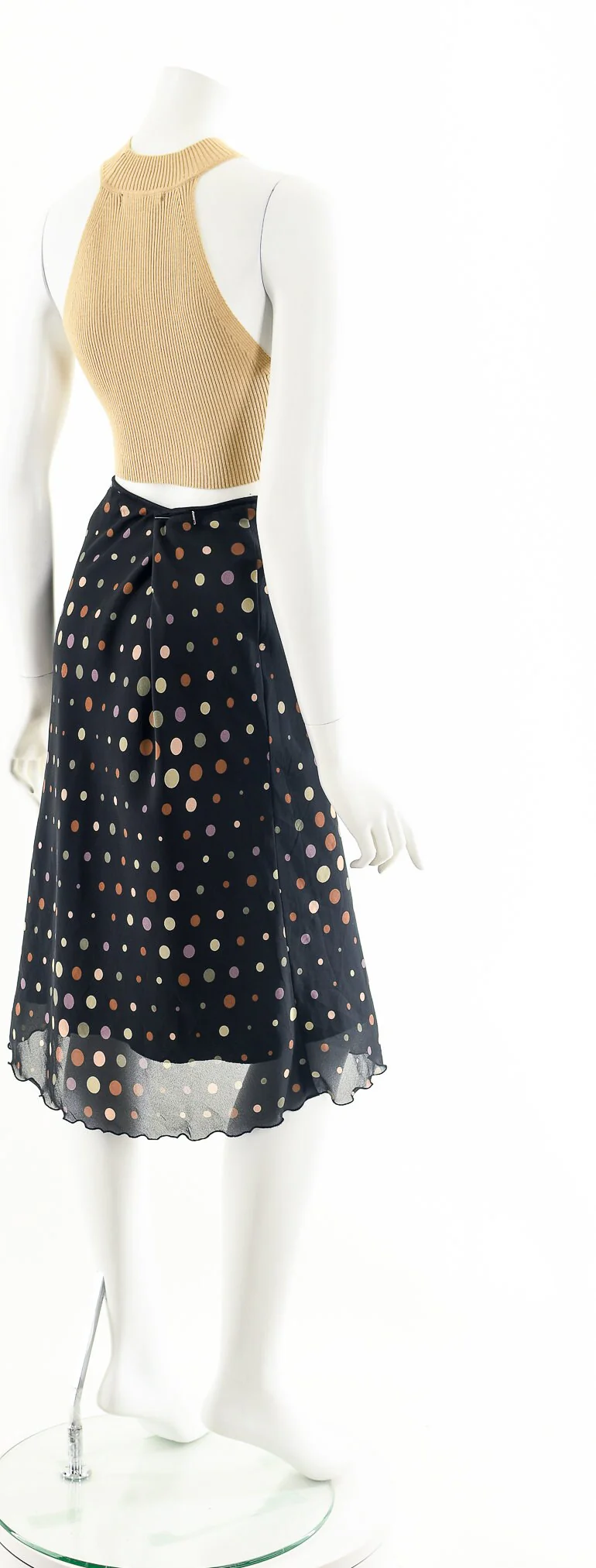 Silk Chiffon Polka Dot Midi Skirt by Paper Doll - Image 6