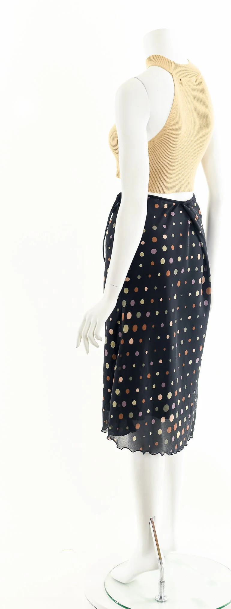 Silk Chiffon Polka Dot Midi Skirt by Paper Doll - Image 8