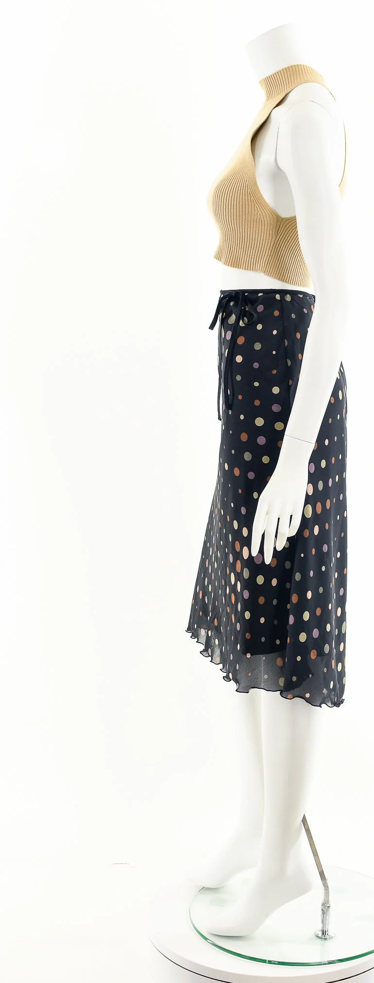 Silk Chiffon Polka Dot Midi Skirt by Paper Doll - Image 9
