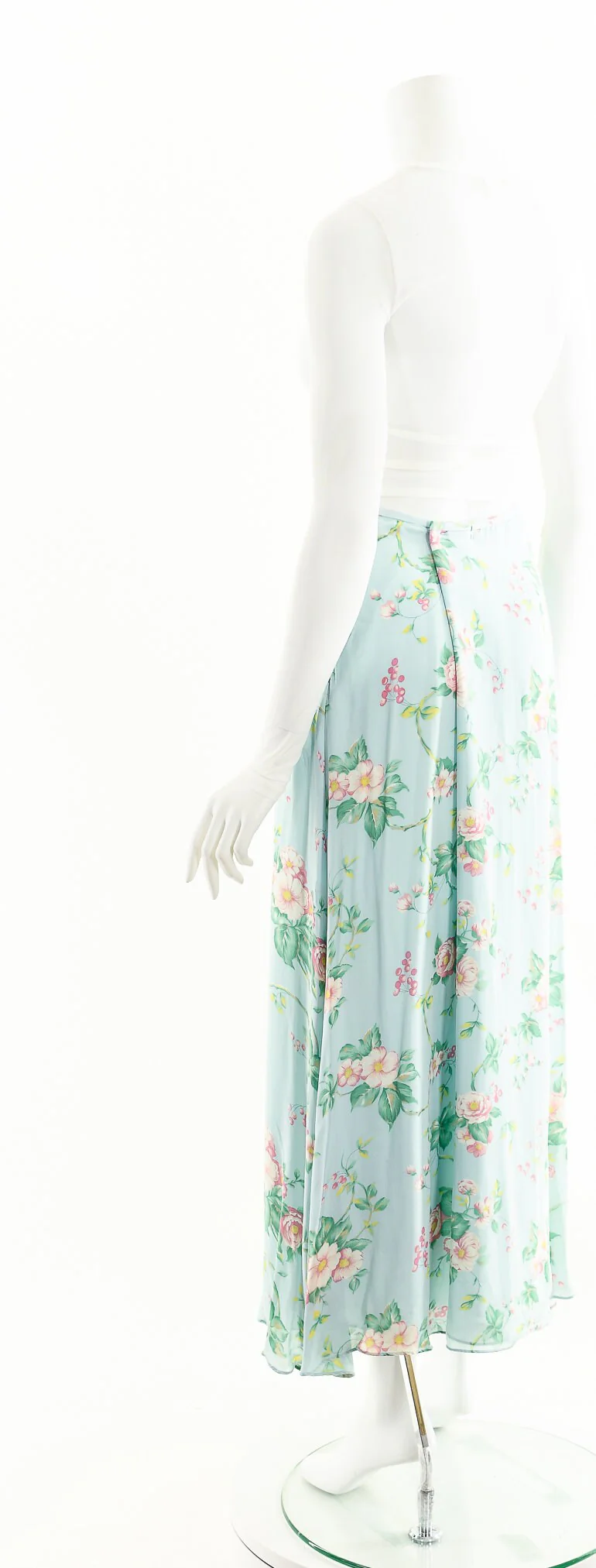 Silk Floral Light Blue Midi Skirt by Ralph Lauren - Image 8