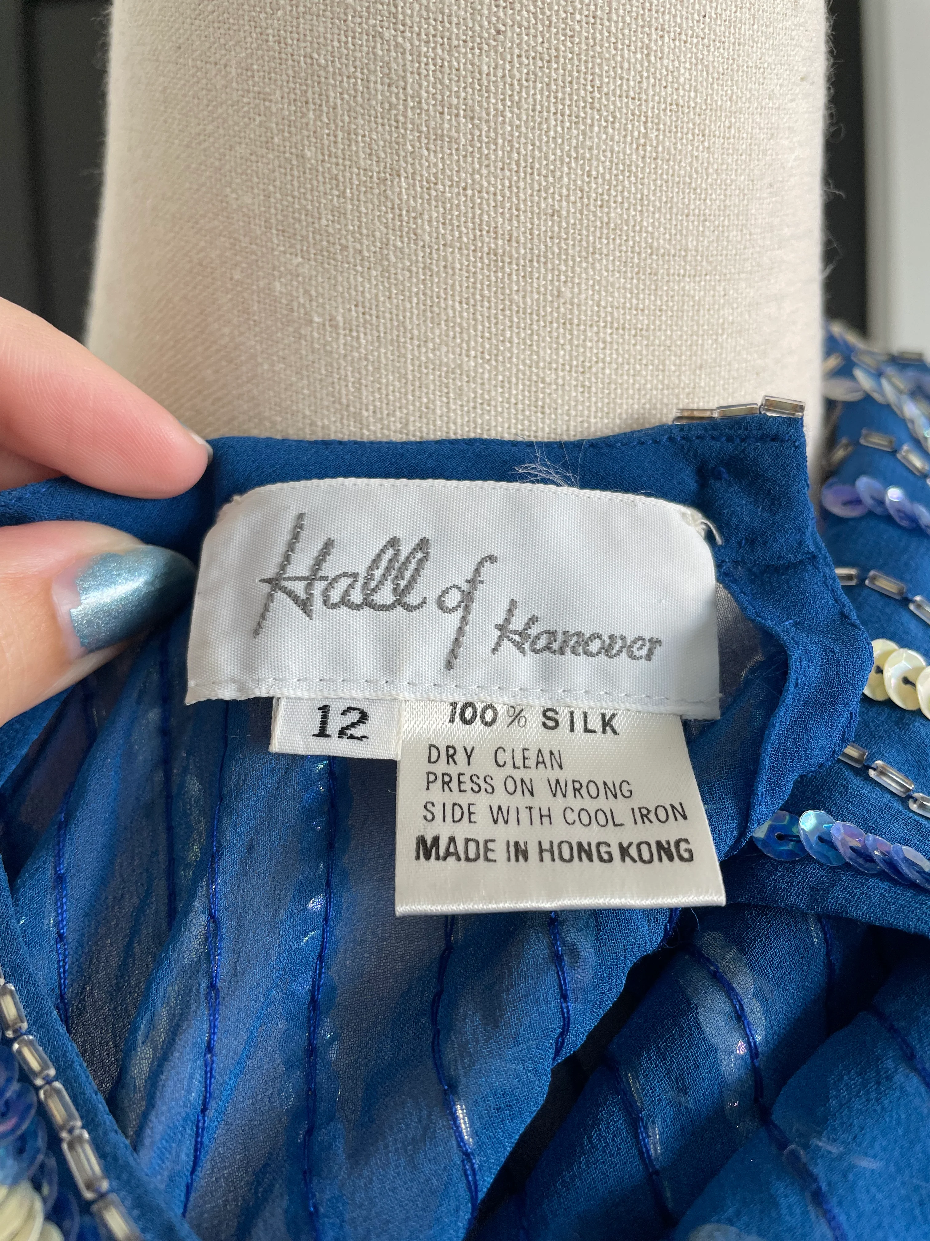 Silk Sequin Blouse By Hall of Hanover - Image 3