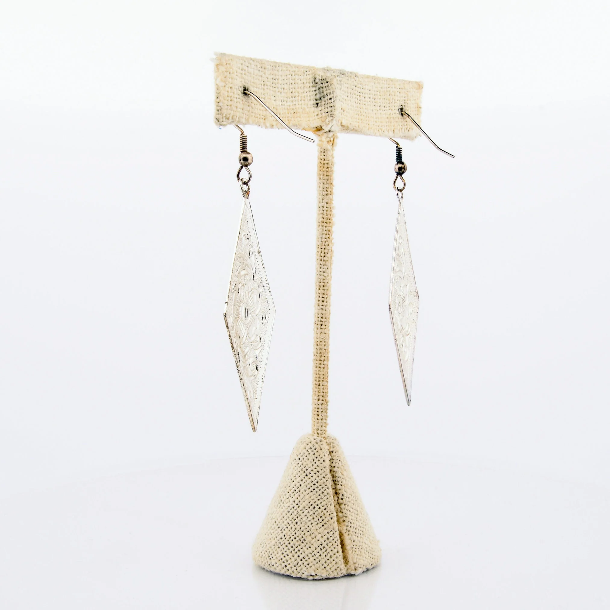 Silver Diamond Earrings - Image 4