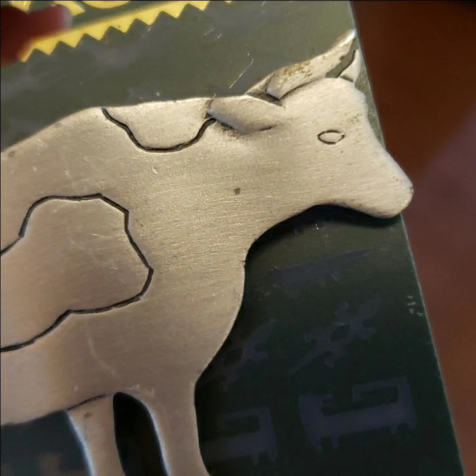 Pewter Cow with Pearl Udders Pin Brooch by JJ Jonette Jewelry - Image 11
