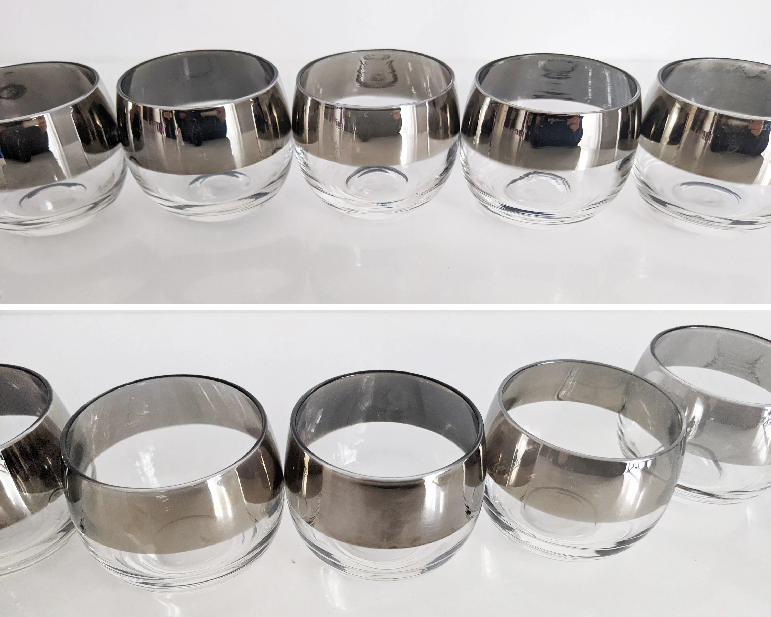 Silver Roly Poly Punch Bowl Set Mid Century Dorothy Thorpe Style Cocktail Set with Ladle, Vintage Holiday Entertaining - Image 6
