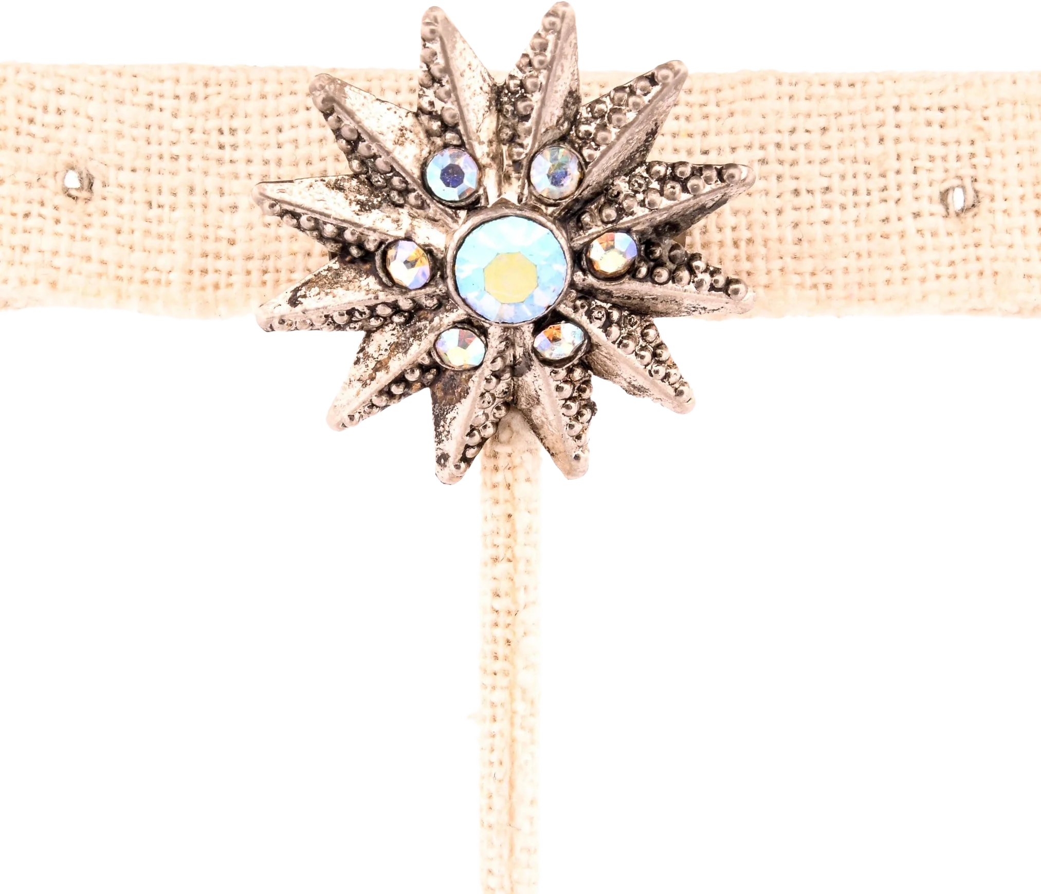Silver Snow Star Brooch Pin