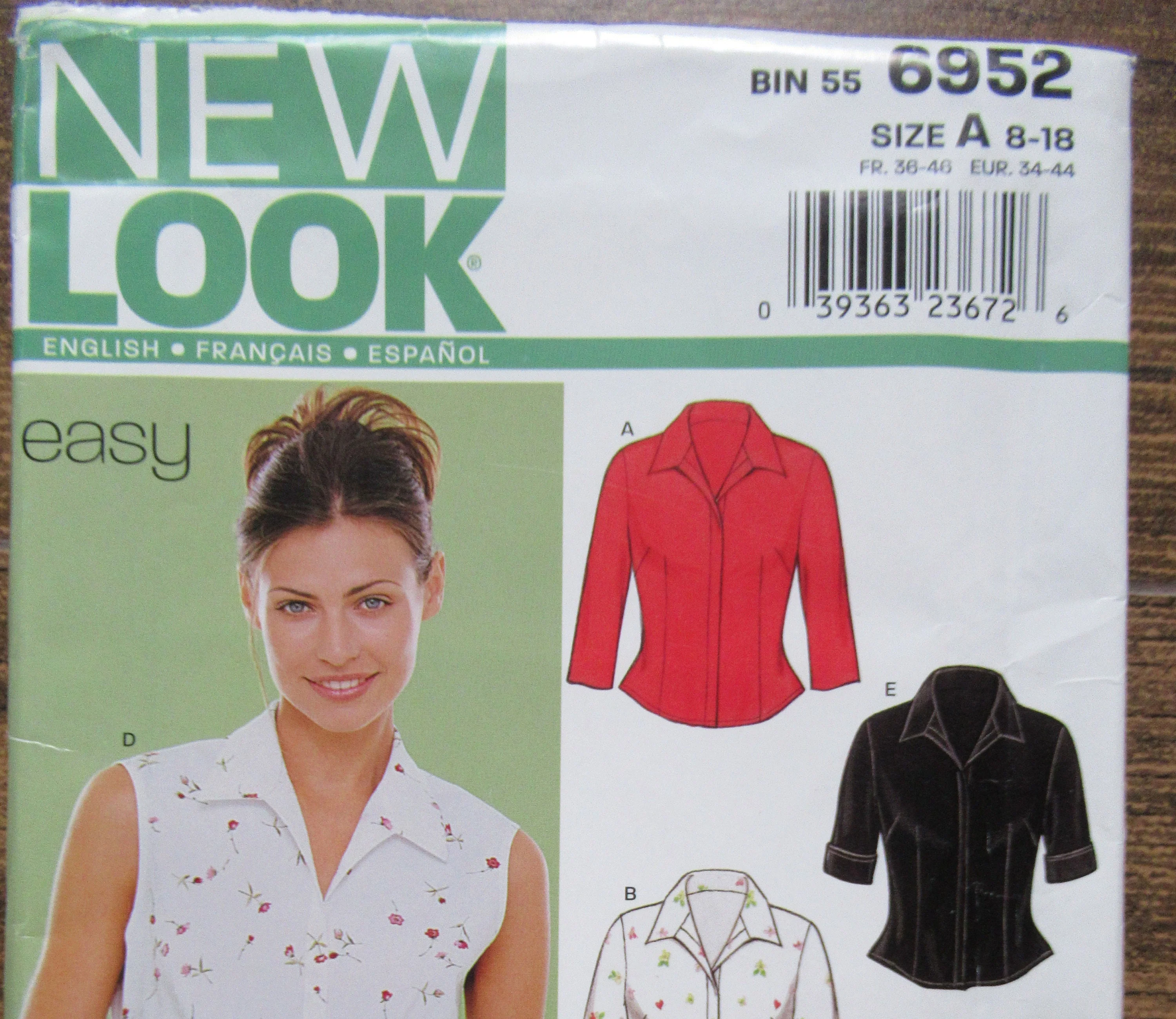 Simplicity Pattern 6952 for 5 Variations of V-Neck Button Front Blouse Size A, for Sizes 8 To 18, 31 To 40 Bust Uncut/complete, Made In Usa - Image 7