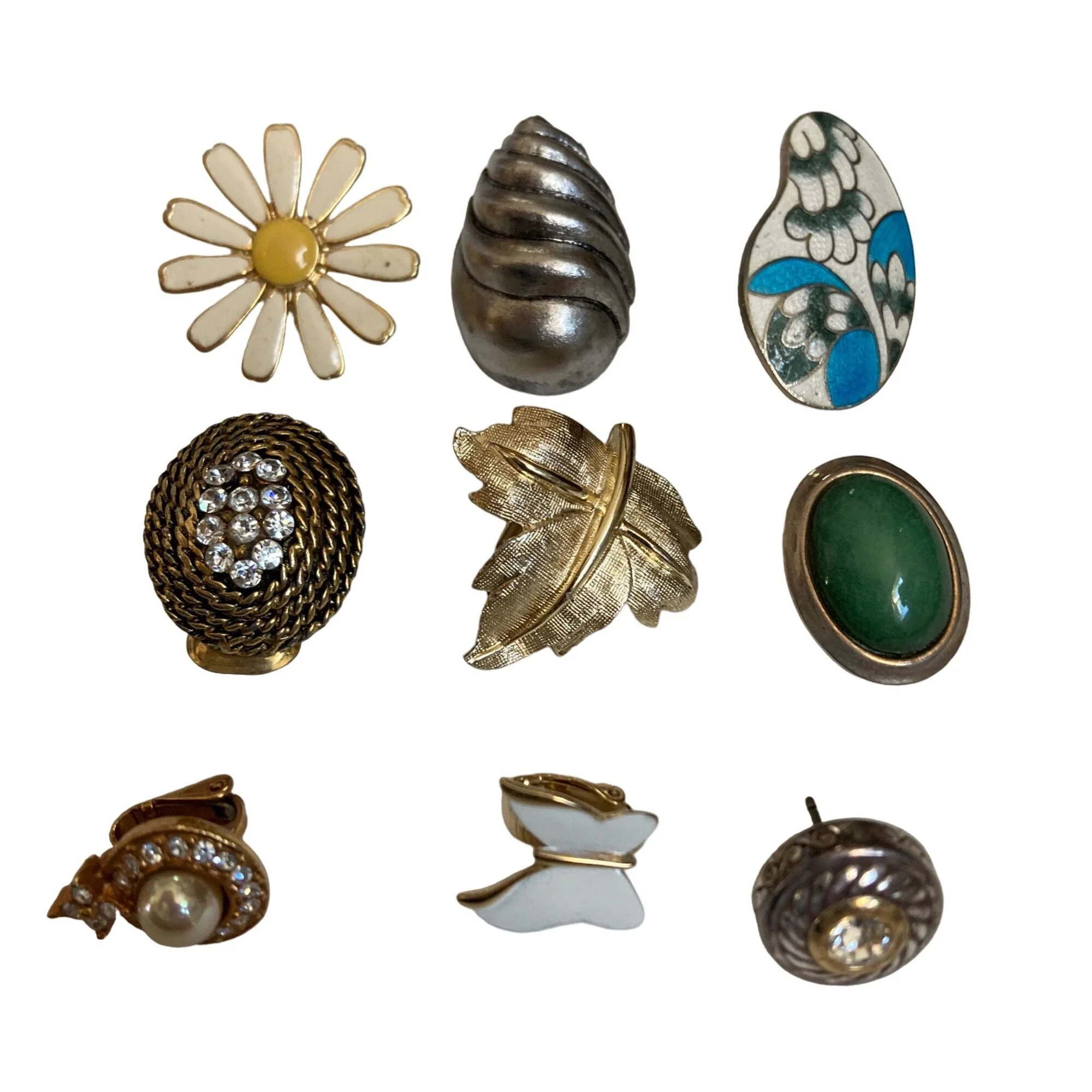 Single Earring Lot 48 Pc Most Vintage Some Signed Trifari Kramer Rhinestone Craft - Image 8