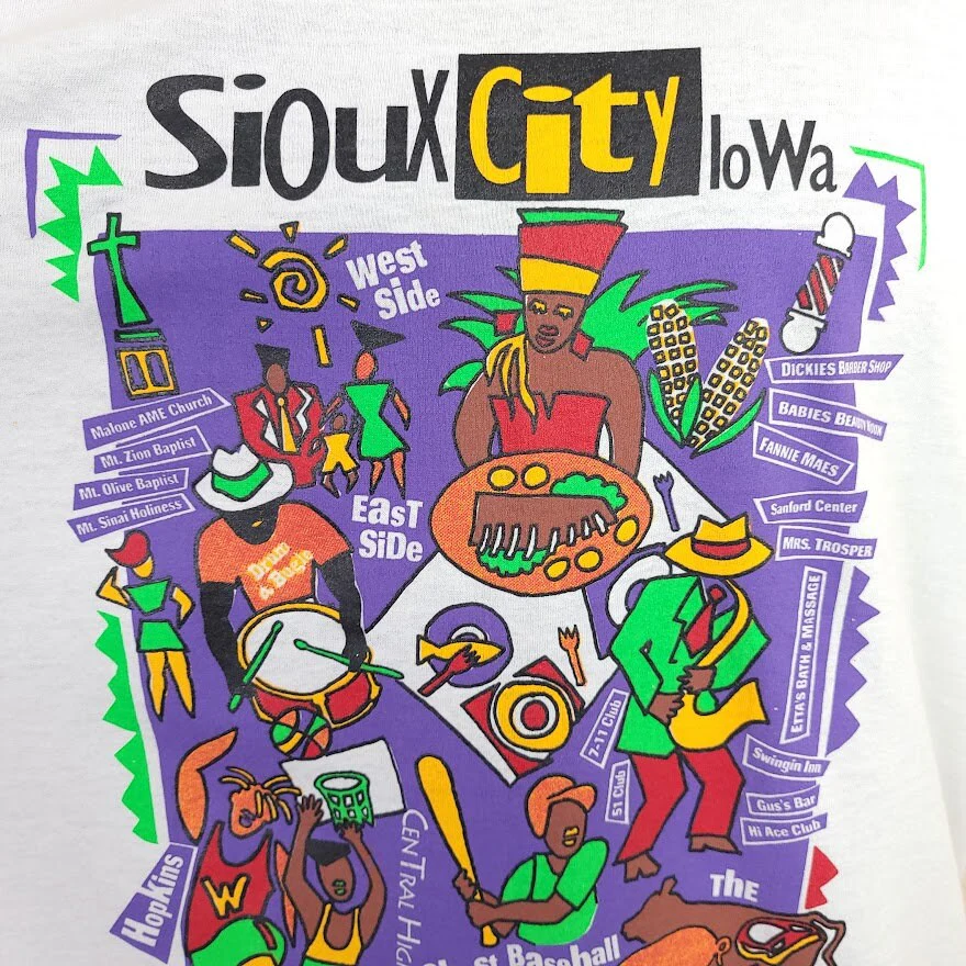 Sioux City Black Family Homecoming T-Shirt Vintage 90s 1994 Iowa Made In Usa Mens Size Large - Image 2