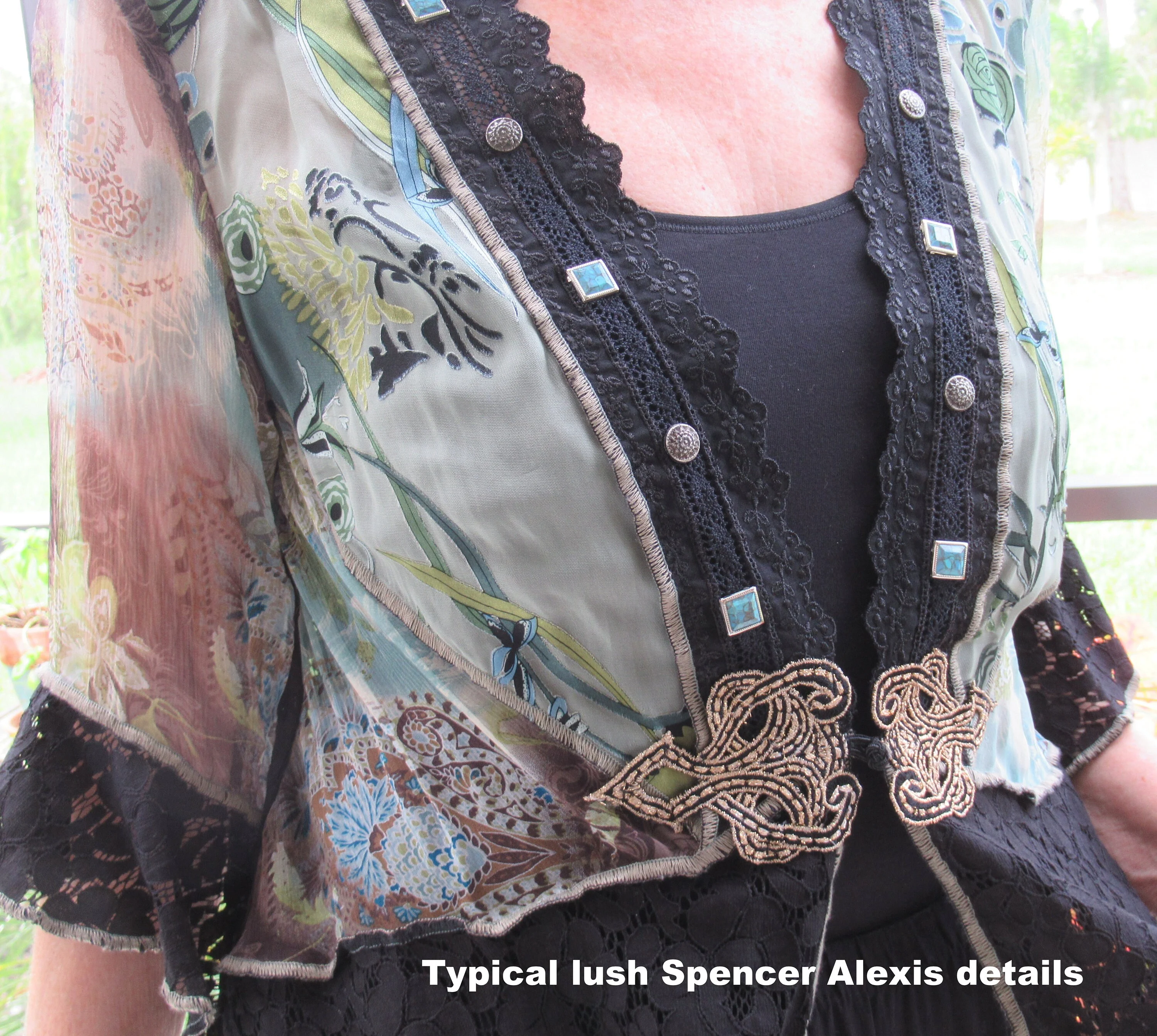 Skirt and Top Set S Attached Spencer Alexis Chic Lace Jacket Elastic Skirt Black Lace by Spencer Alexis - Image 8