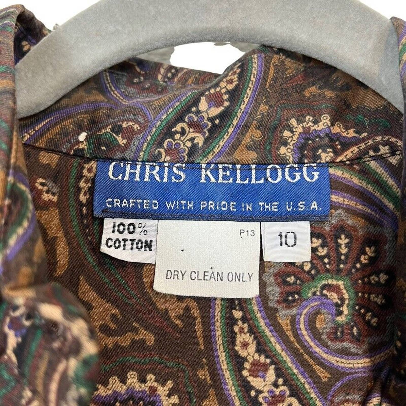 Skirt Set Made In Usa Women Paisley Skirt Sz 10 Shirt Sz 8 Cotton by Chris Kellog - Image 12