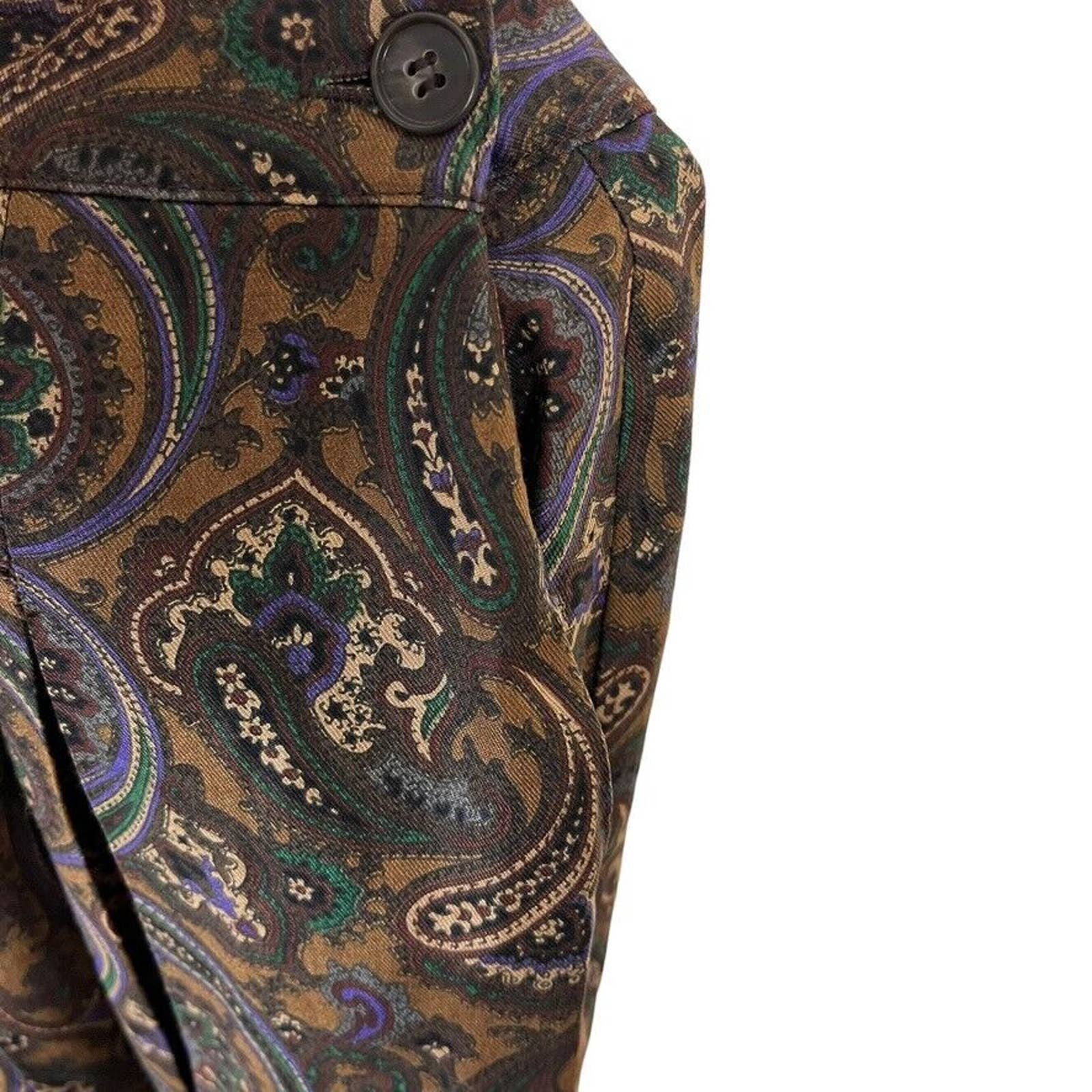 Skirt Set Made In Usa Women Paisley Skirt Sz 10 Shirt Sz 8 Cotton by Chris Kellog - Image 7