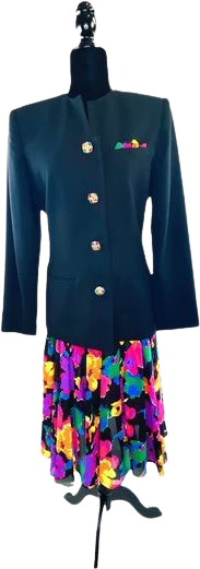 Skirt Womens 90s Vintage Sz 6 Crystal Buttons by Kasper