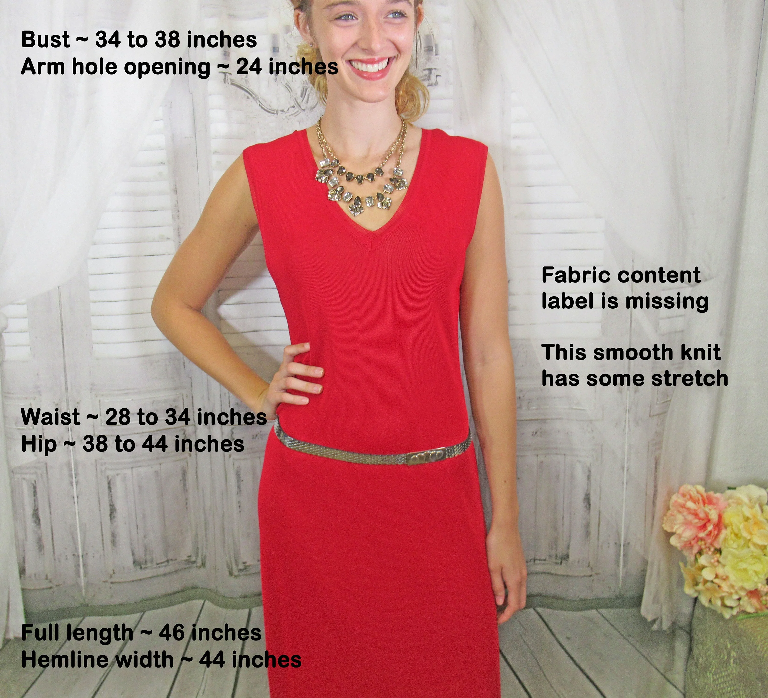 Sm Knit Dress Piazza Duomo Exclusively for Rinascente Bright Red Sleeveless Slim Pullover Vintage by Piazza Duomo - Image 6