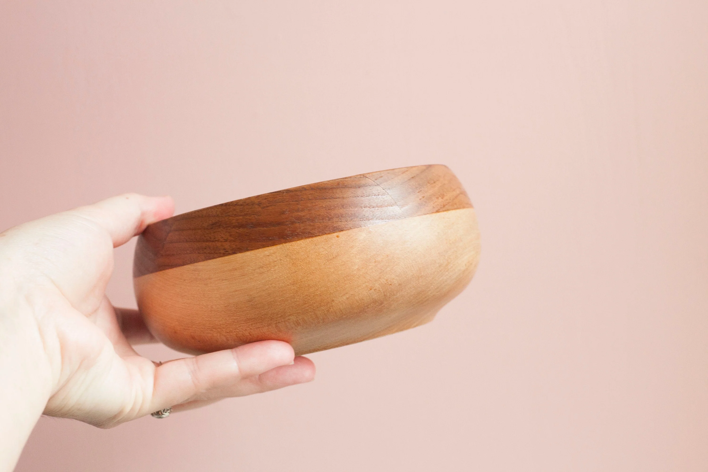 Small Handcrafted Wooden Bowl - Image 3