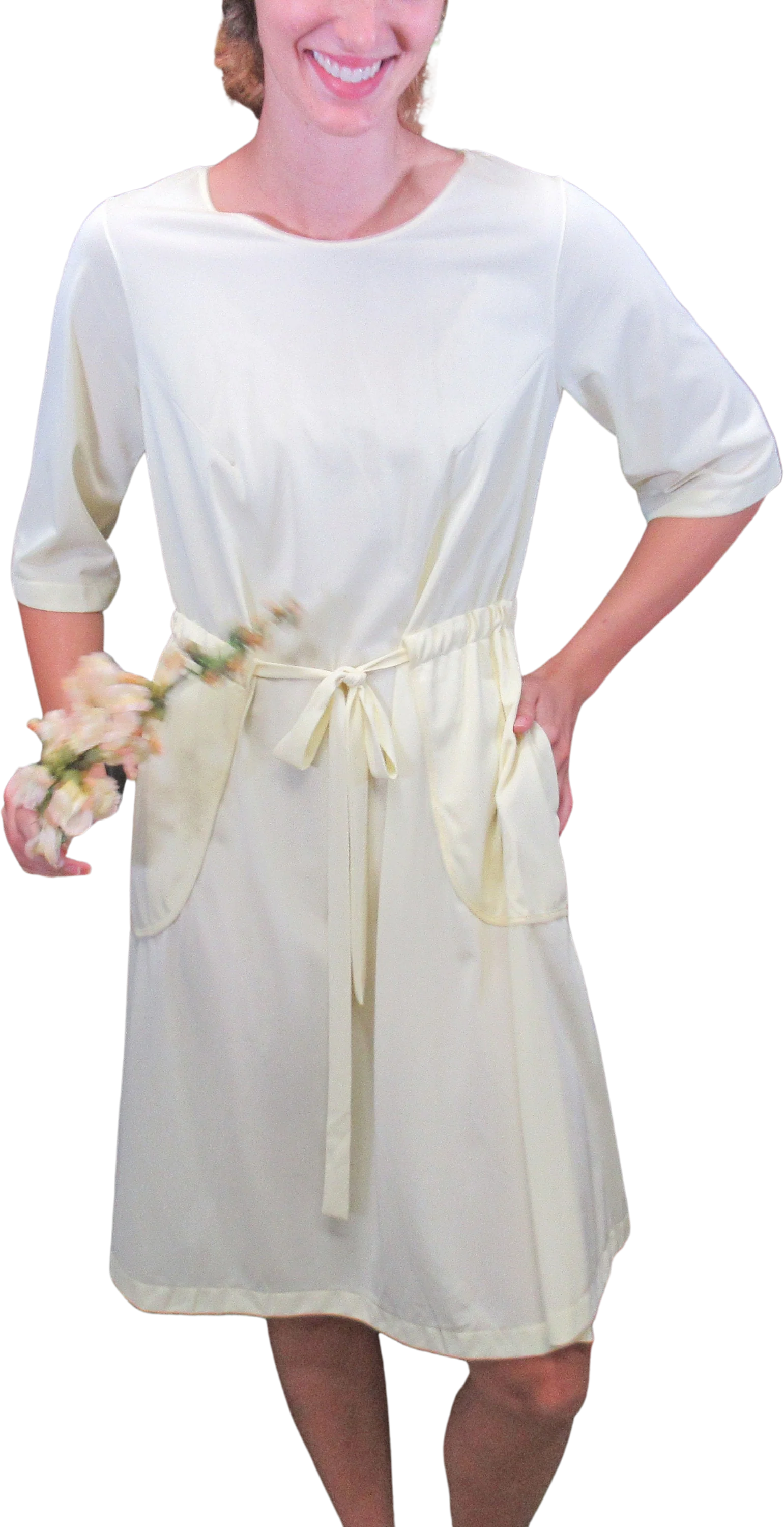 Small Shadowline Nightgown House Dress W Original Yellow Nylon by Shadowline