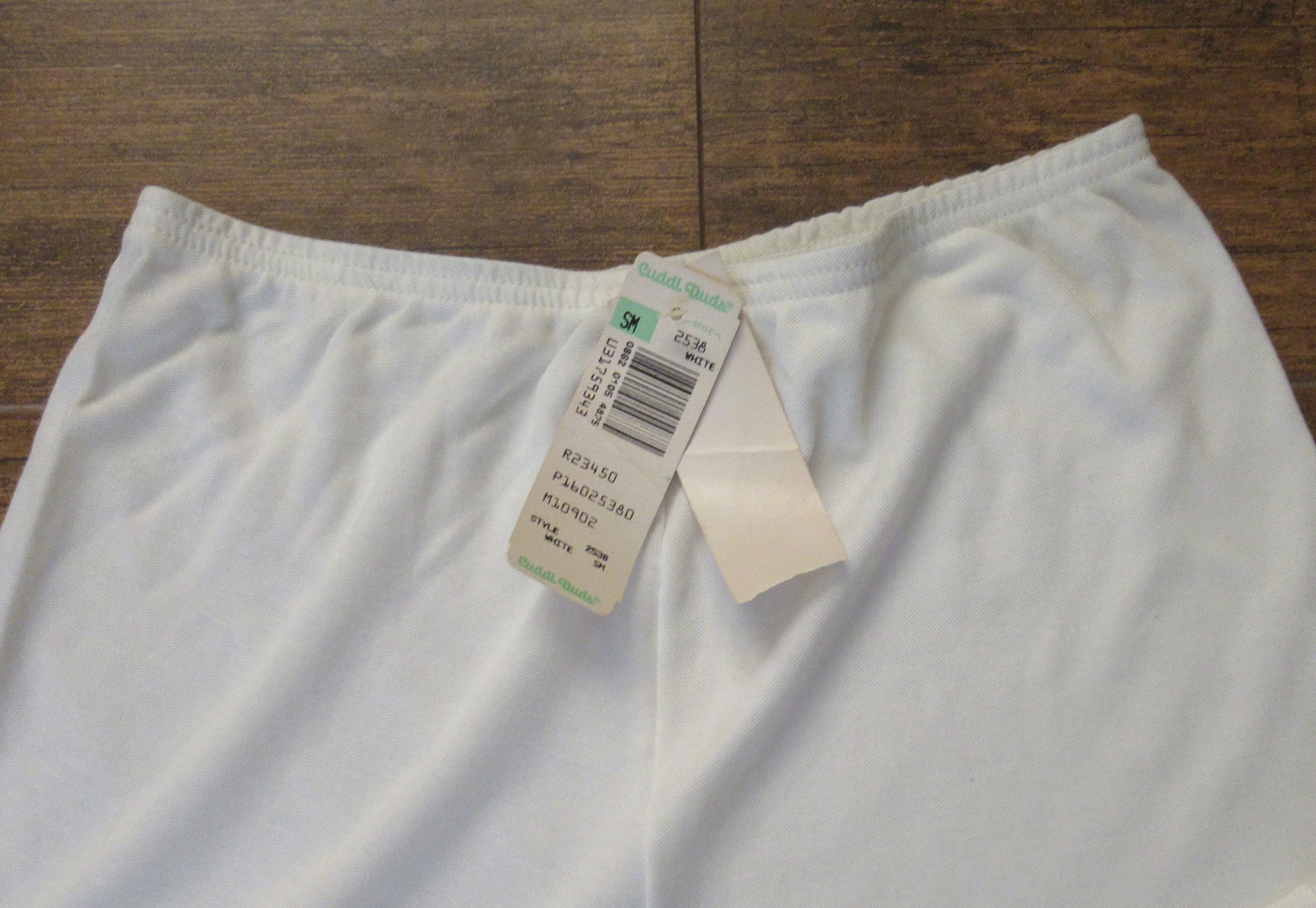 Small Short Pants Cuddl Duds White All White with Lace Trimcuffs Cotton and Nylon Vintage Winter Weather Comfort by Cuddl Duds - Image 3