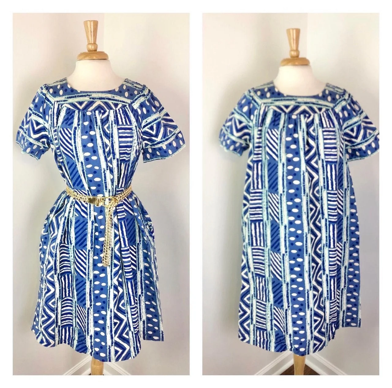 Small To Xl Super Cute 90s Abstract Print Muumuu Robuck Co by Sears - Image 3