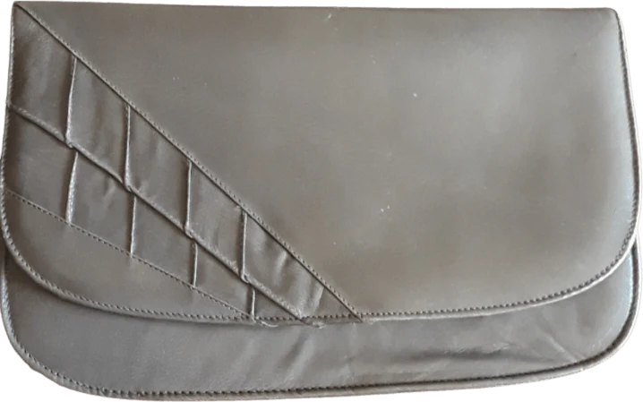 80's Smooth Faux Leather Crossbody Clutch Purse