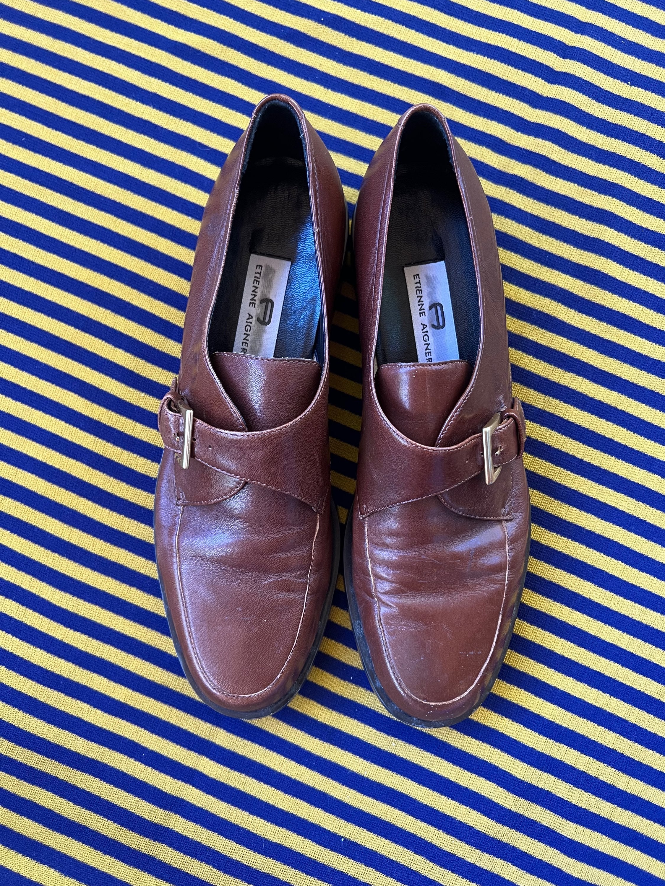 Soft Brown Leather Buckle Shoes 8. 5 - Image 6