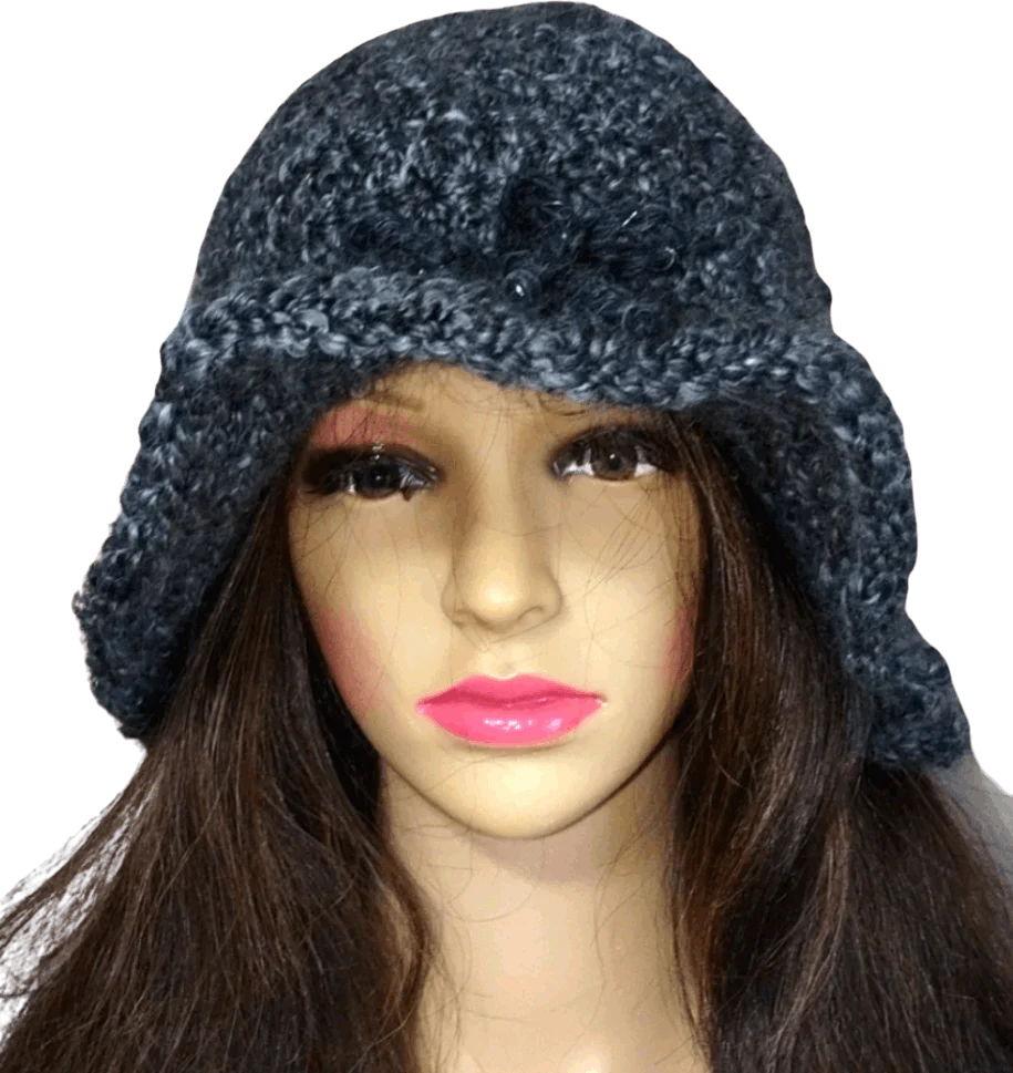 Soft Knit Hat with Metalic Draw String