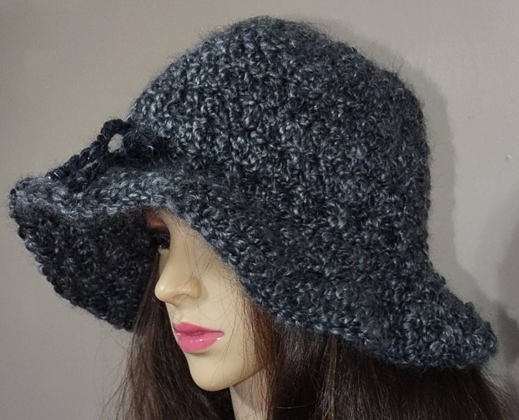 Soft Knit Hat with Metalic Draw String - Image 3