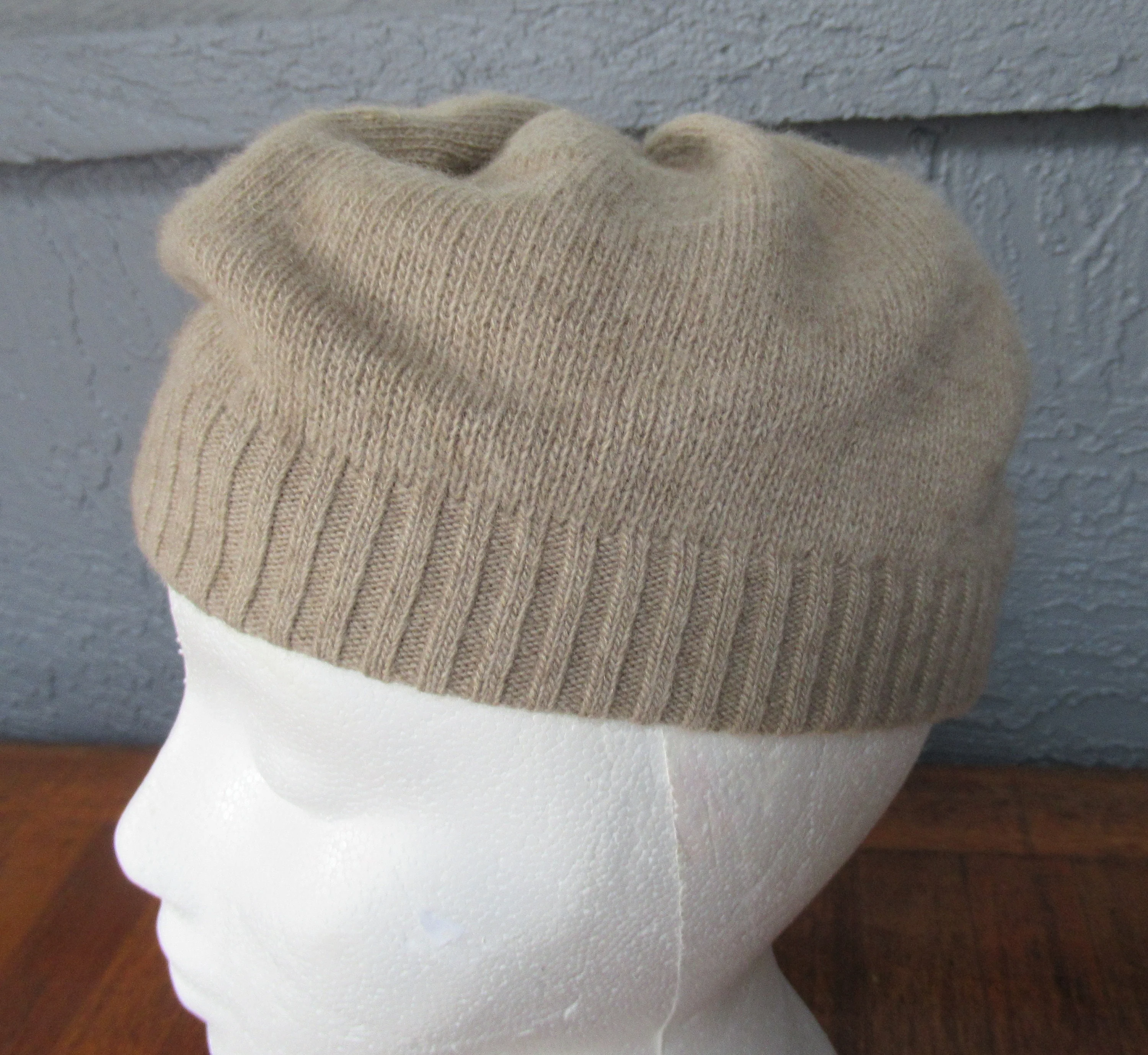 Soft Luxurious Cashmere Beanie Neiman Marcus Tag Neutral Beige Hat Made In Philippines Warm and Soft Vintage by Neiman Marcus - Image 5
