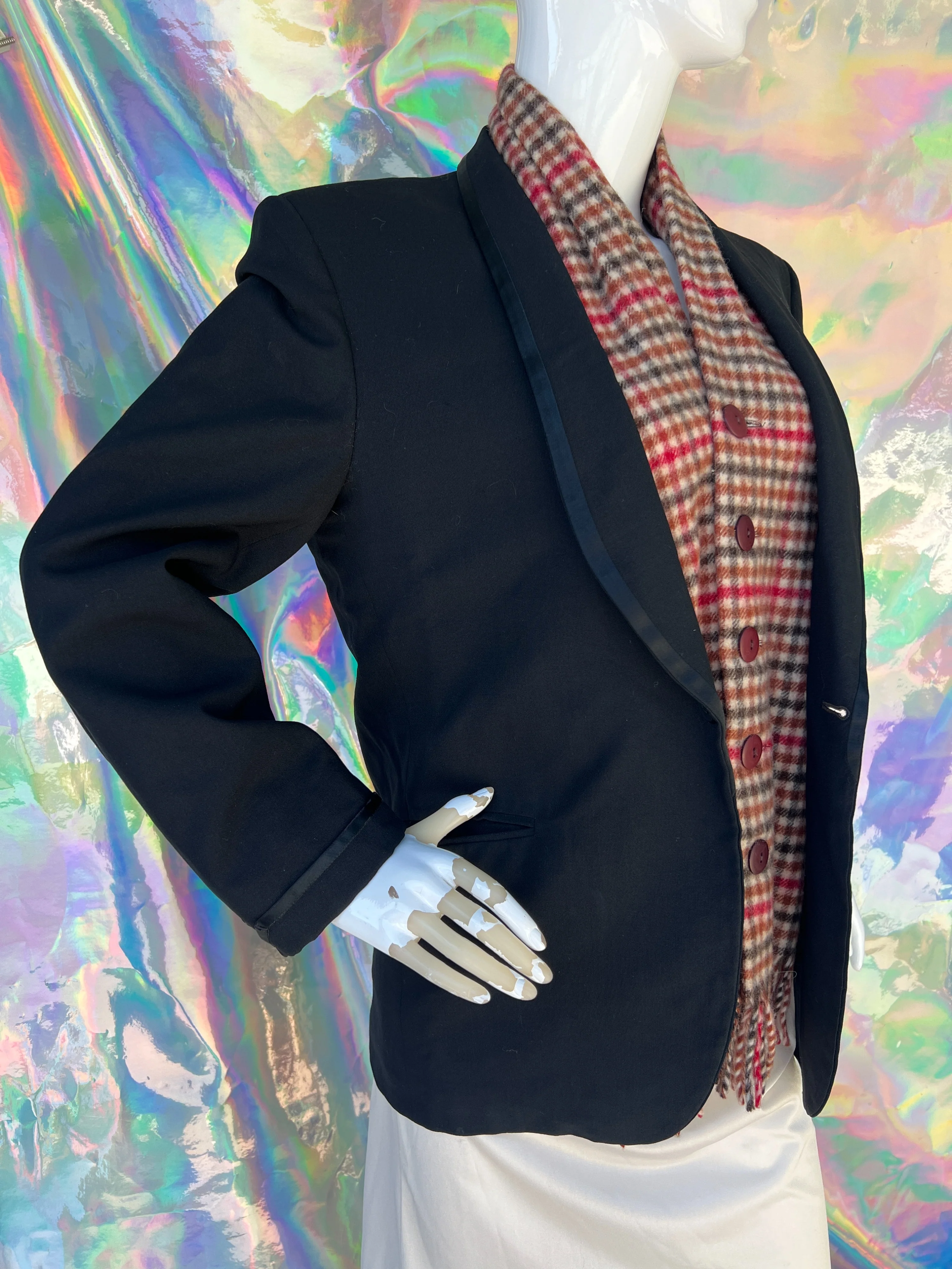 Solid Black Tuxedo Blazer - Image 8