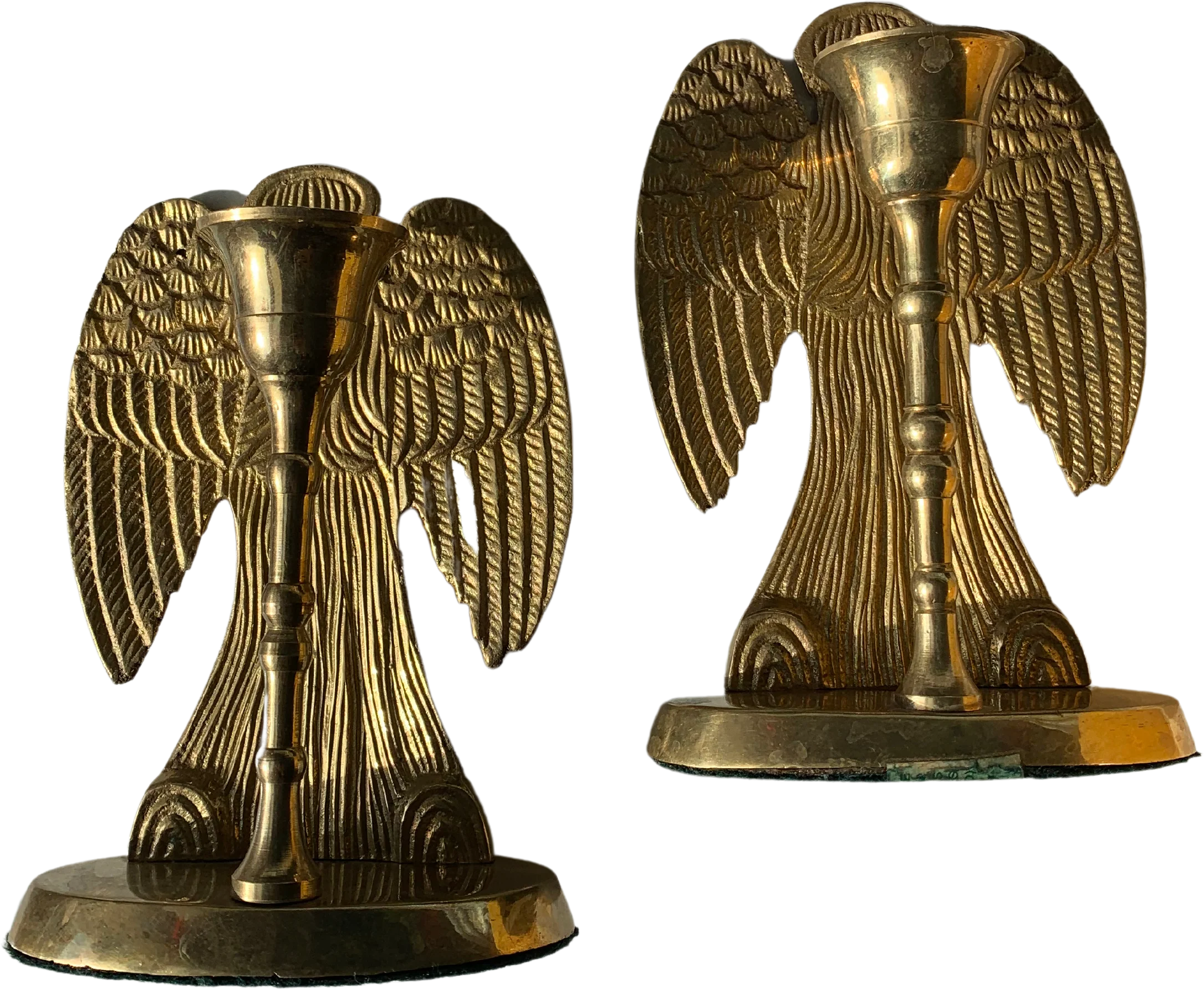 Solid Brass Angel Candlestick Holders - Image 2