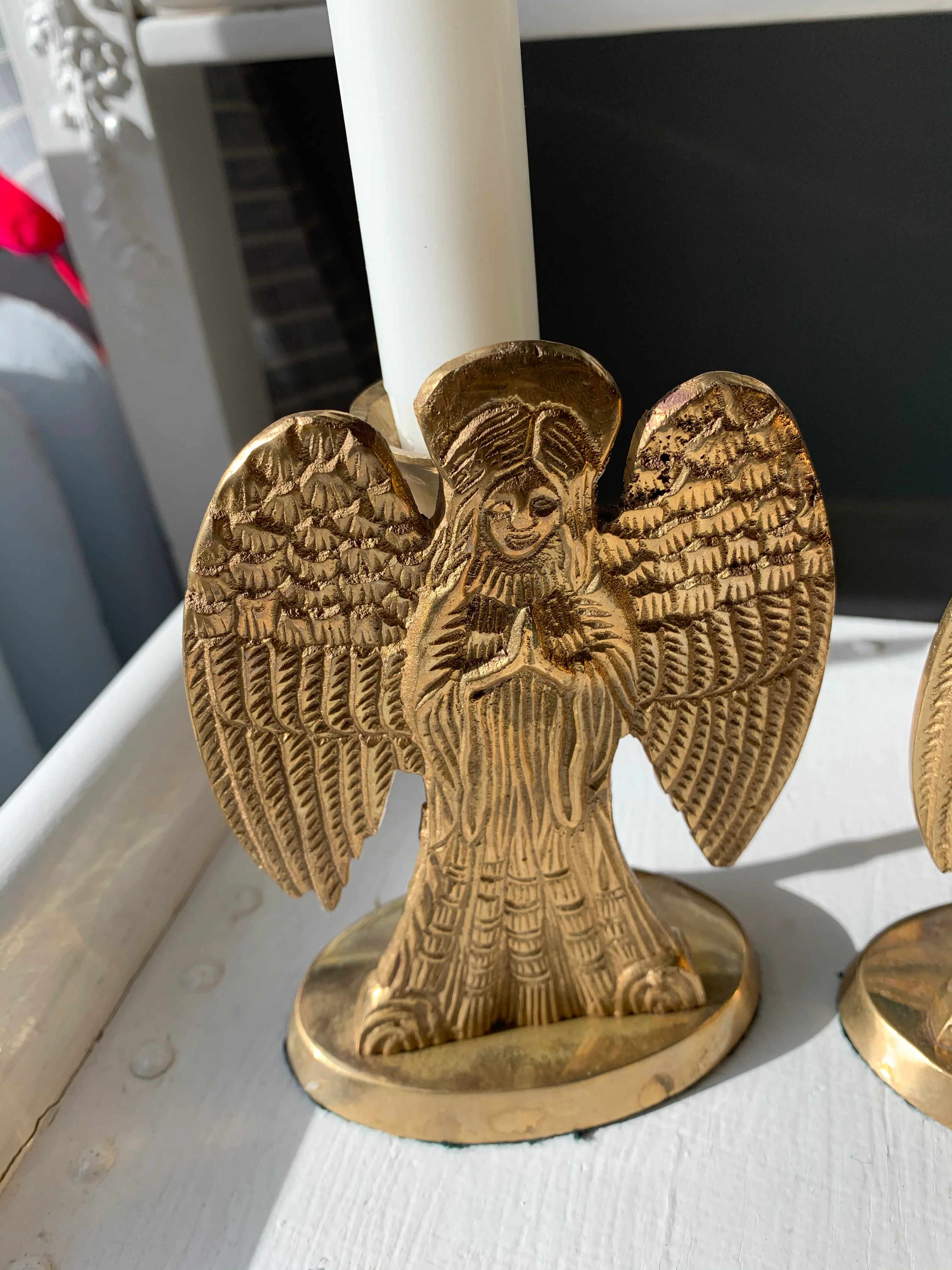 Solid Brass Angel Candlestick Holders - Image 6