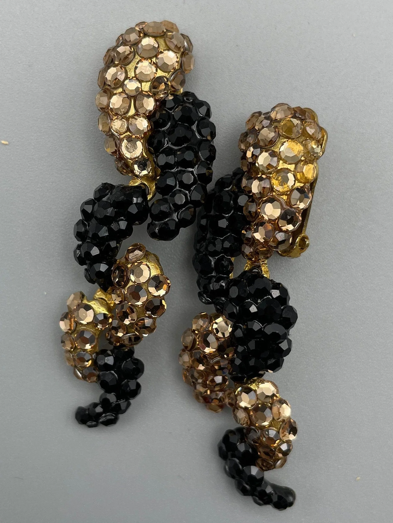 Sparkling Vintage Bellini Clip-On Statement Earrings Bellini by Formart Signed Vintage Runway Couture by Bellini By Formart - Image 3