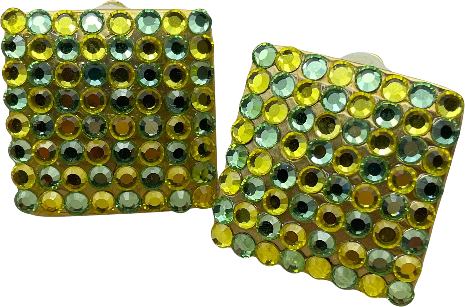 Sparkly Rhinestone Earrings Vintage Clip-On Statement Earrings