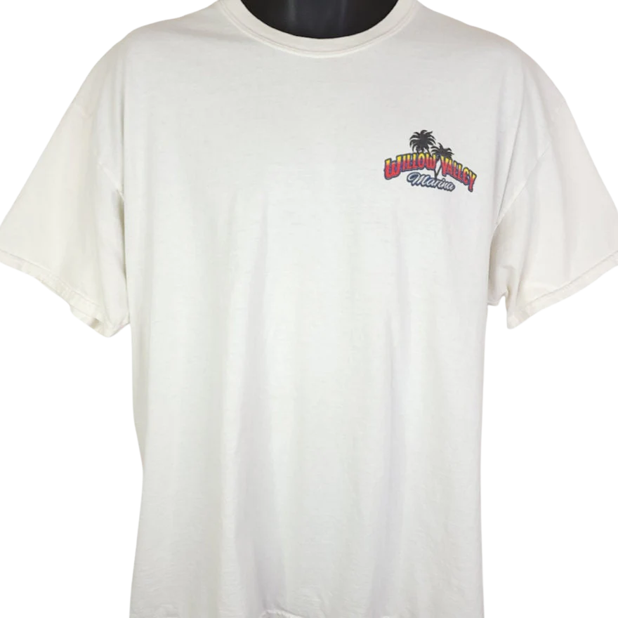 Speed Boat T-Shirt Vintage 00s Willow Valley Marina Mohave Valley Arizona Mens Size Xl
