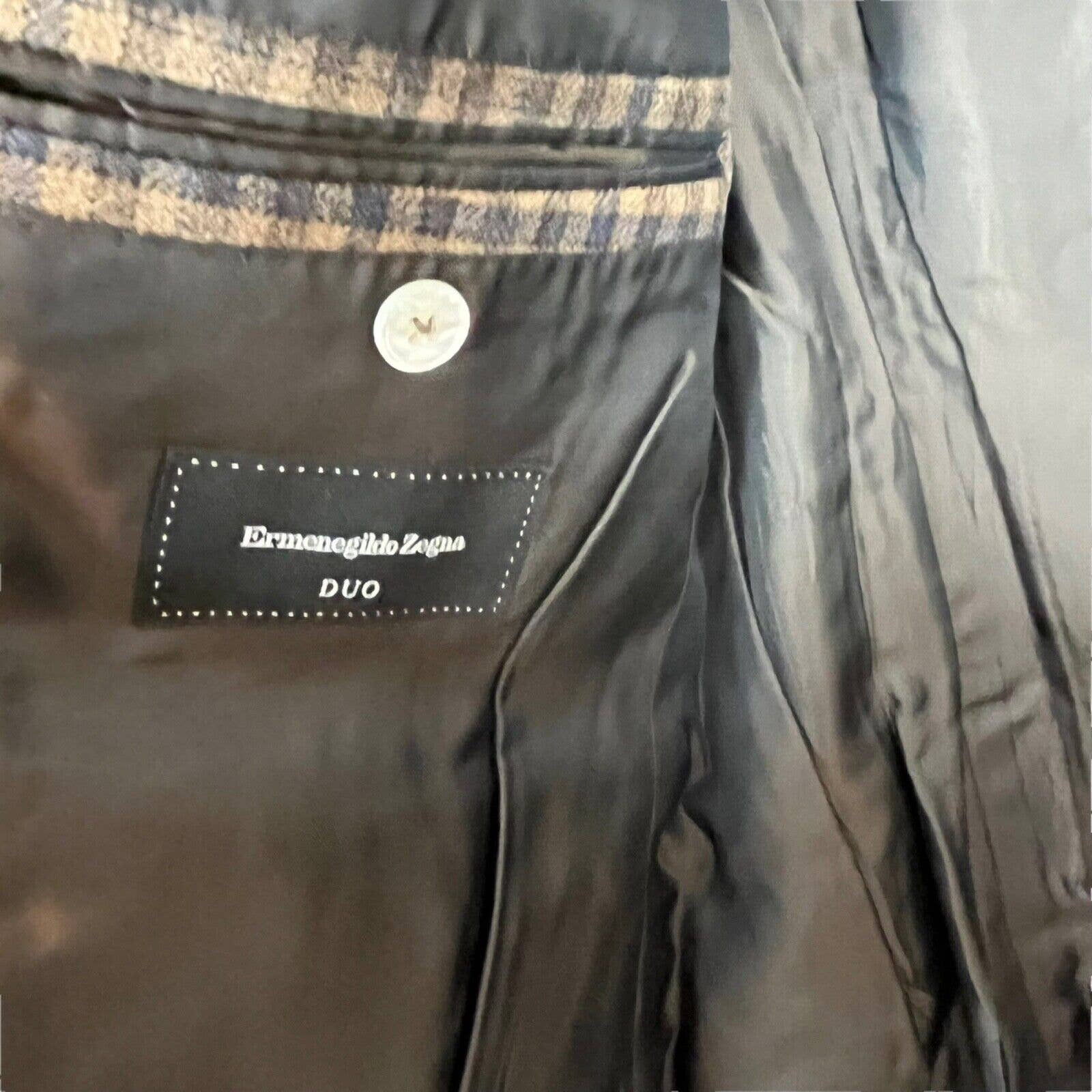 Sport Jacket Duo Men's Size 40 Or 42 Us 52 L Italy Brown Blue by Ermenegildo Zegna - Image 3