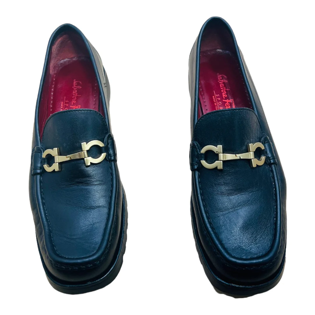 Sport Talak Calf Leather Loafers with Gold Logo Hardware 9. 5 by Salvatore Ferragamo - Image 10