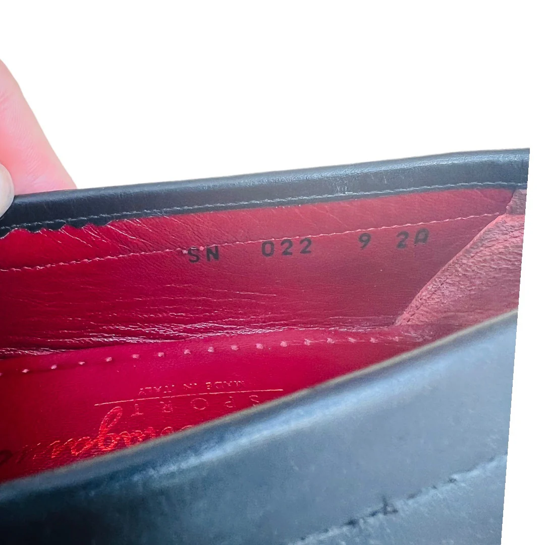 Sport Talak Calf Leather Loafers with Gold Logo Hardware 9. 5 by Salvatore Ferragamo - Image 6