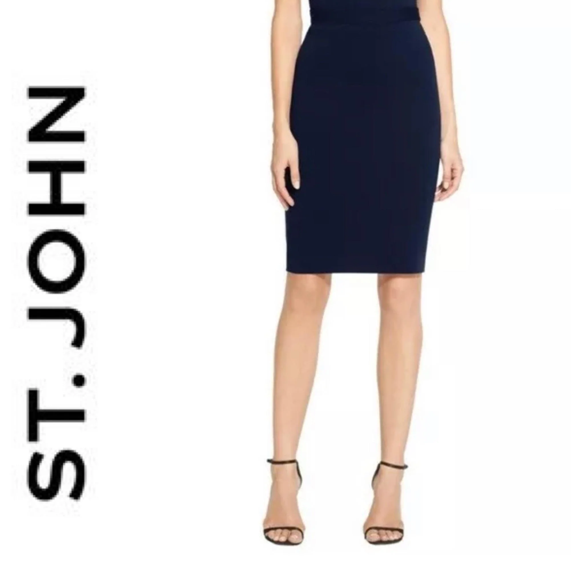 St John Basics Skirt Santana Knit Vintage Skirt Black by St. John Basics - Image 2