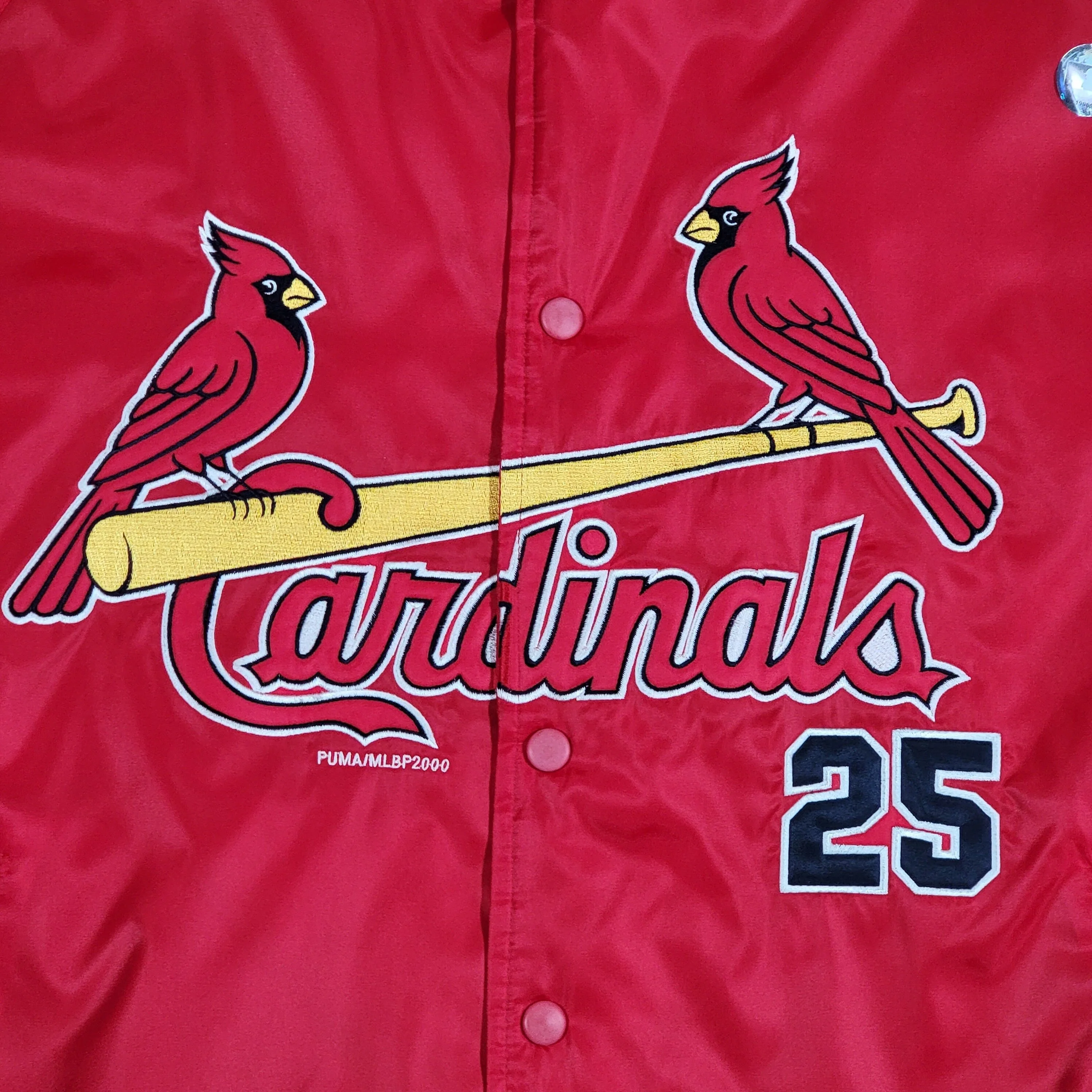 St. Louis Cardinals Vintage Mark Mcgwire Puma Bomber Jacket Mlb Baseball Red Coat From 2000 Size Men's Xl by Puma - Image 5