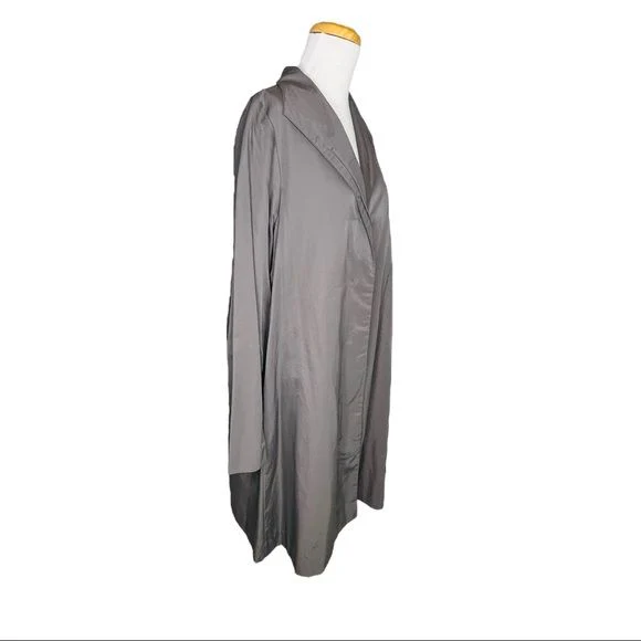 Stand Collar Organic Cotton & Nylon Coat Italian Fabric Womens M by Eileen Fisher - Image 10