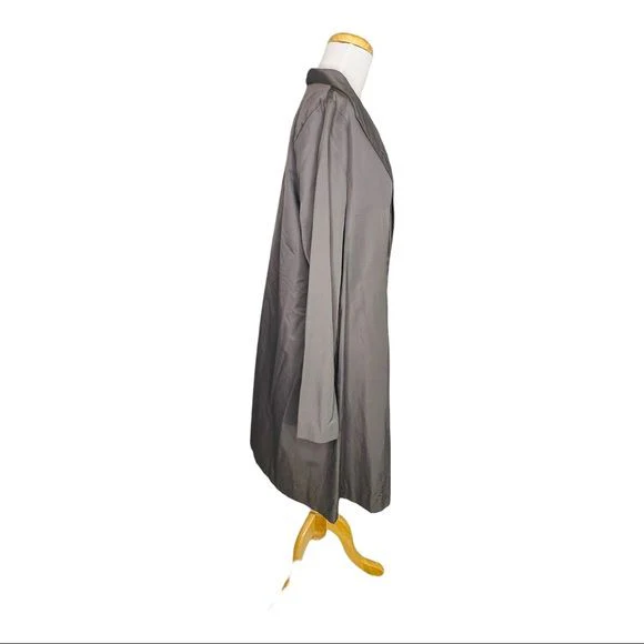 Stand Collar Organic Cotton & Nylon Coat Italian Fabric Womens M by Eileen Fisher - Image 9