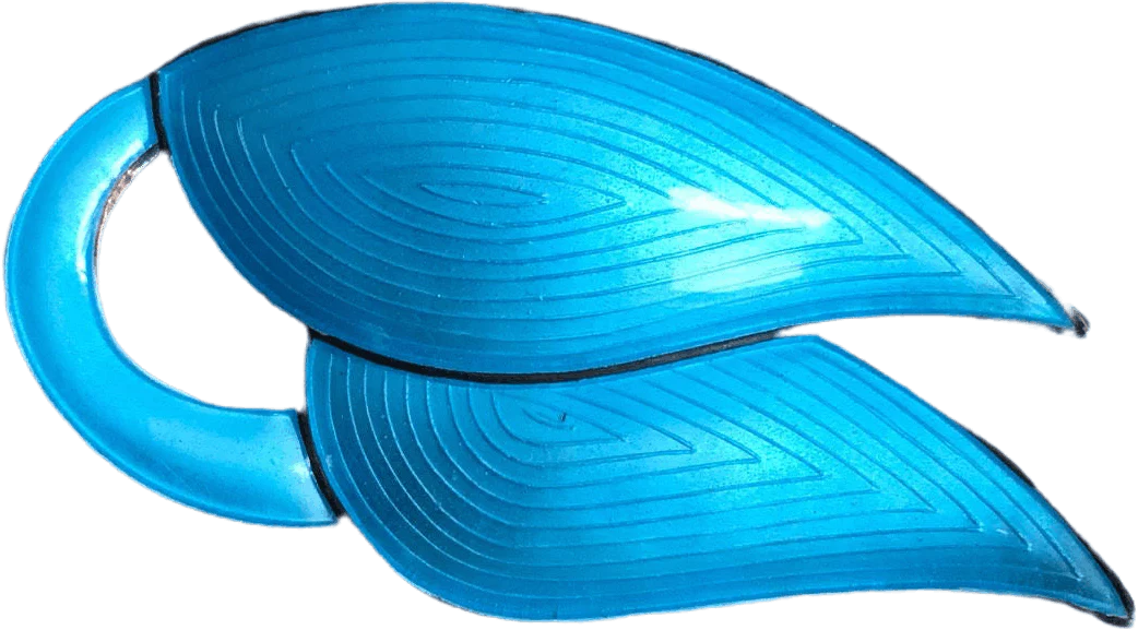 Sterling Silver Enamel Leaf Brooch Pin by J. Tostrup Norway