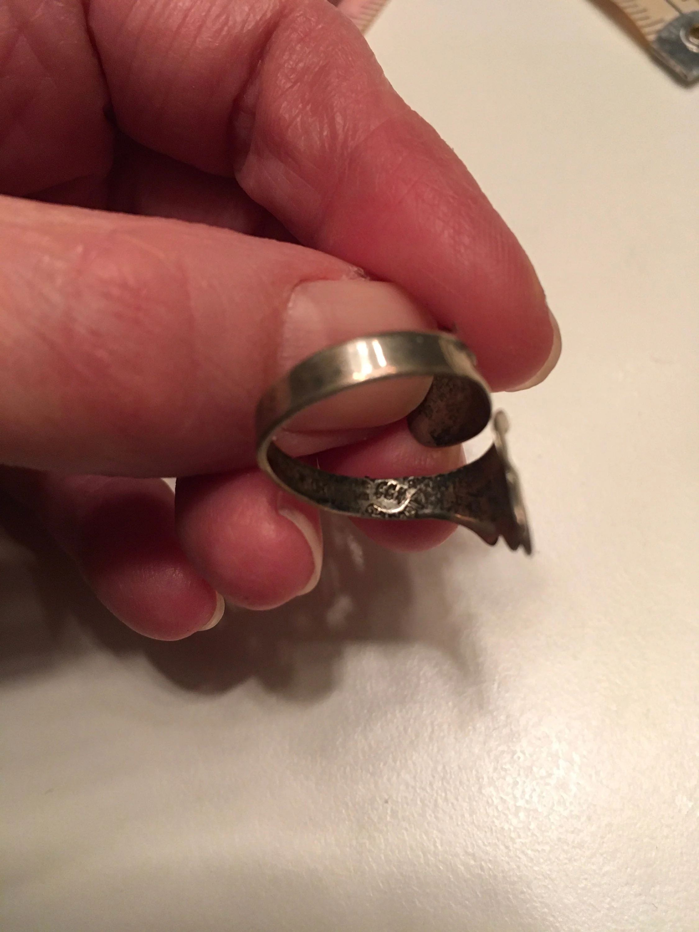 Sterling Silver Modernist Bypass Adjustable Ring - Image 5