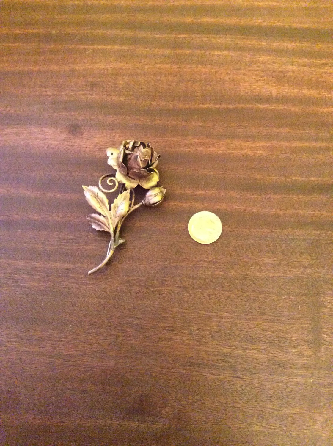 Sterling Silver Rose Brooch Pin - Image 3