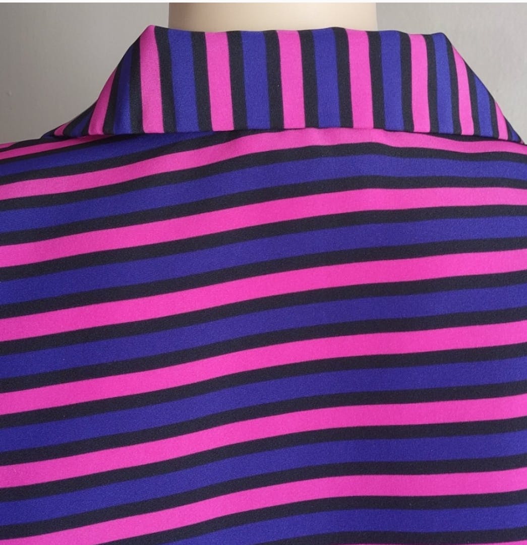80's Pink and Purple Striped Button Front Top by Joan Leslie Woman - Image 5