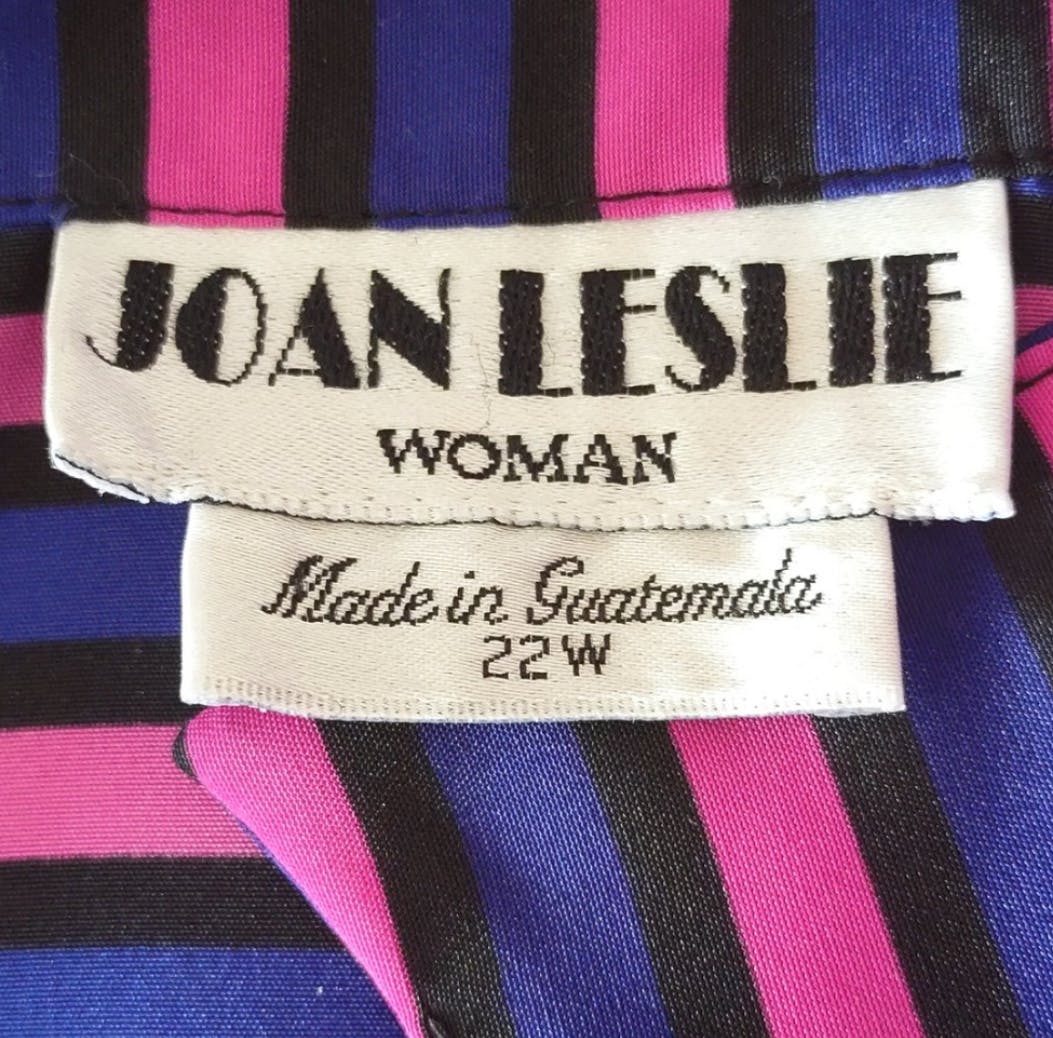 80's Pink and Purple Striped Button Front Top by Joan Leslie Woman - Image 6